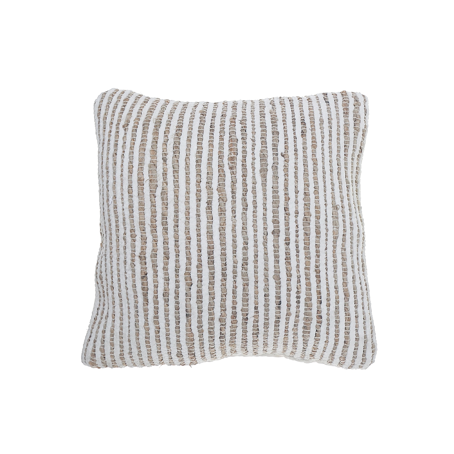 Maison Concepts White Natural Micro Chenille & Jute Cushion 18 X 18 - Set of 2