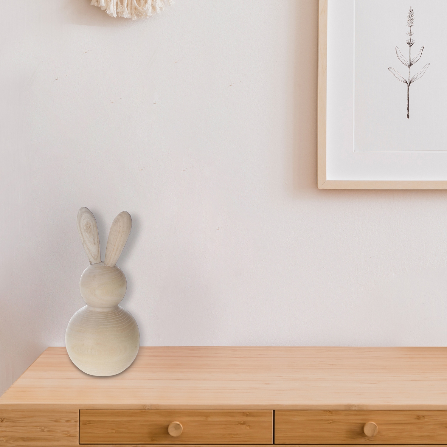 Décoration ronde en bois en forme de lapin de Maison concepts