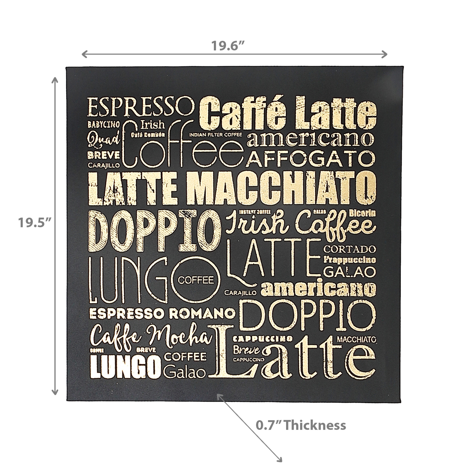 Maison Concepts Canvas Wall Art With Foil Cafe Latte