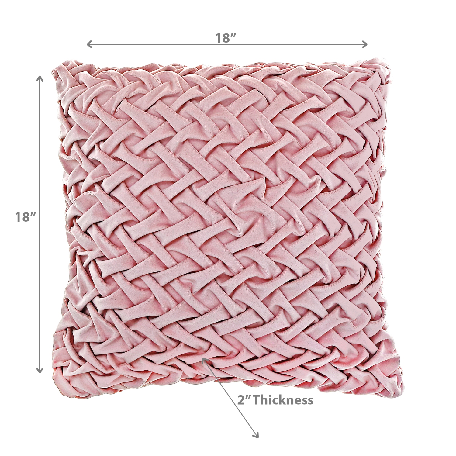 Maison Concepts Monica Briaded Cushion Pale Pink 18 X 18 - Set of 2