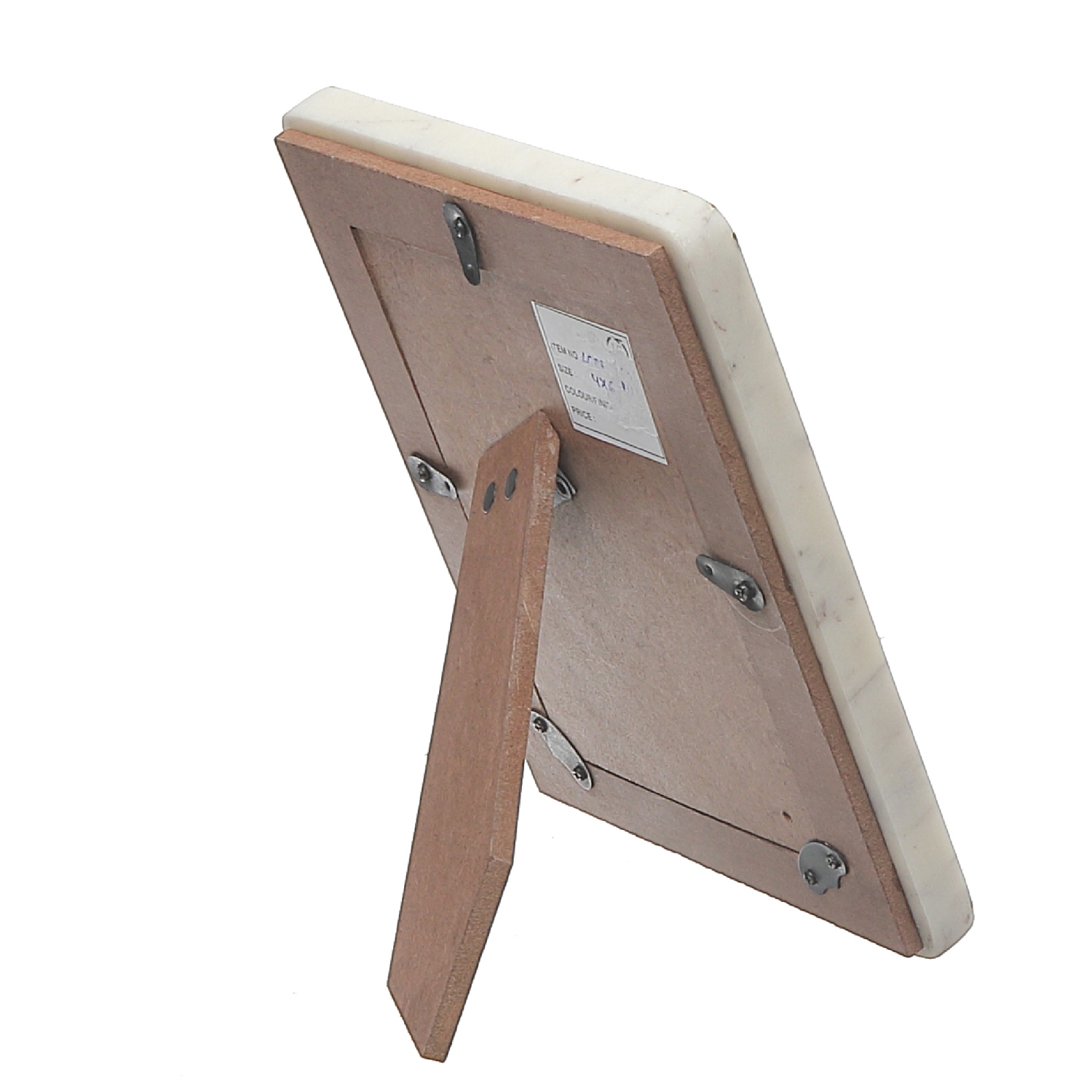 Maison concepts – cadre photo 5 x 7 blanc marbré avec incrustation en laiton