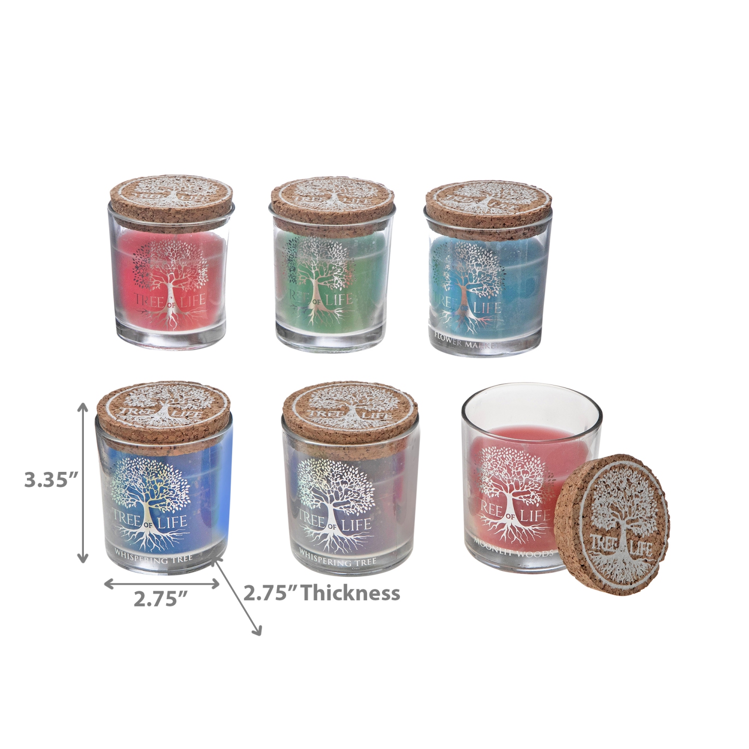 Maison Concepts Tree Of Life Scented Candle In Glass Votive With Cork Lid - Set of 6