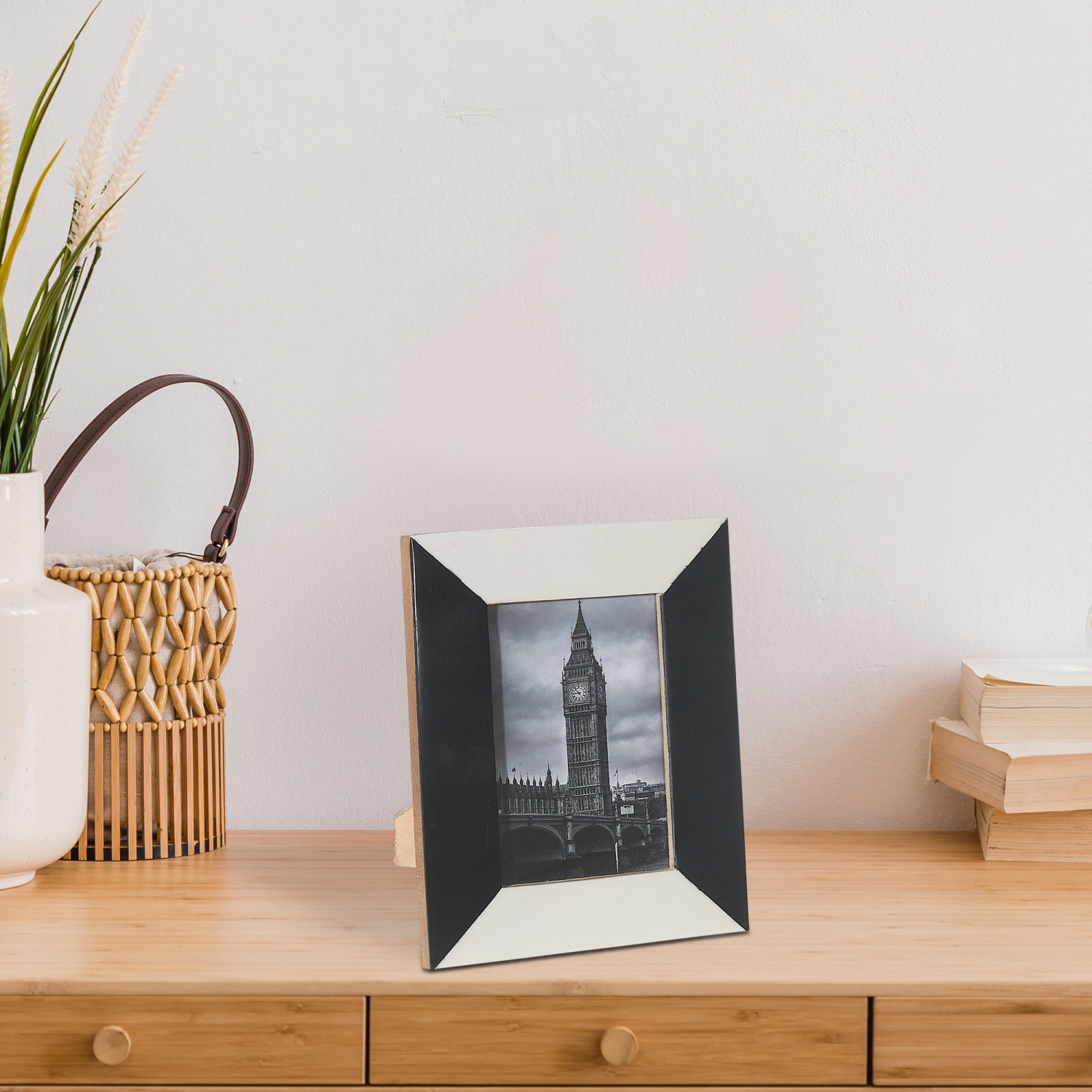 Cadre photo incrusté noir et blanc 8 x 10 de Maison concepts