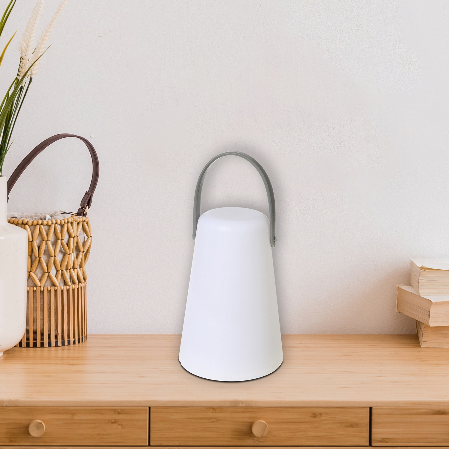 Maison Concepts LED Outdoor Lantern WhiteGrey Handle