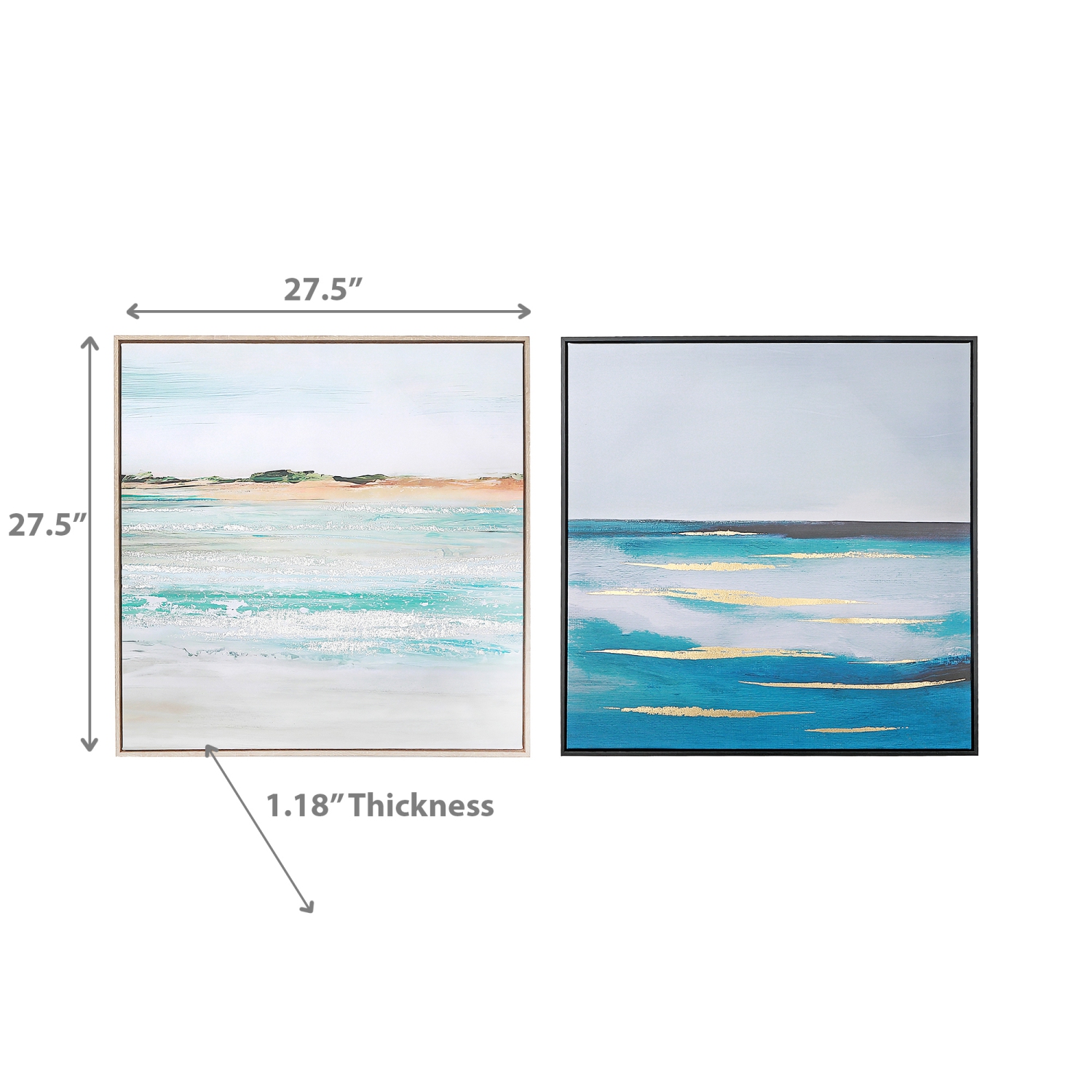 Maison Concepts Framed Canvas Wall Art Ocean - Set of 2