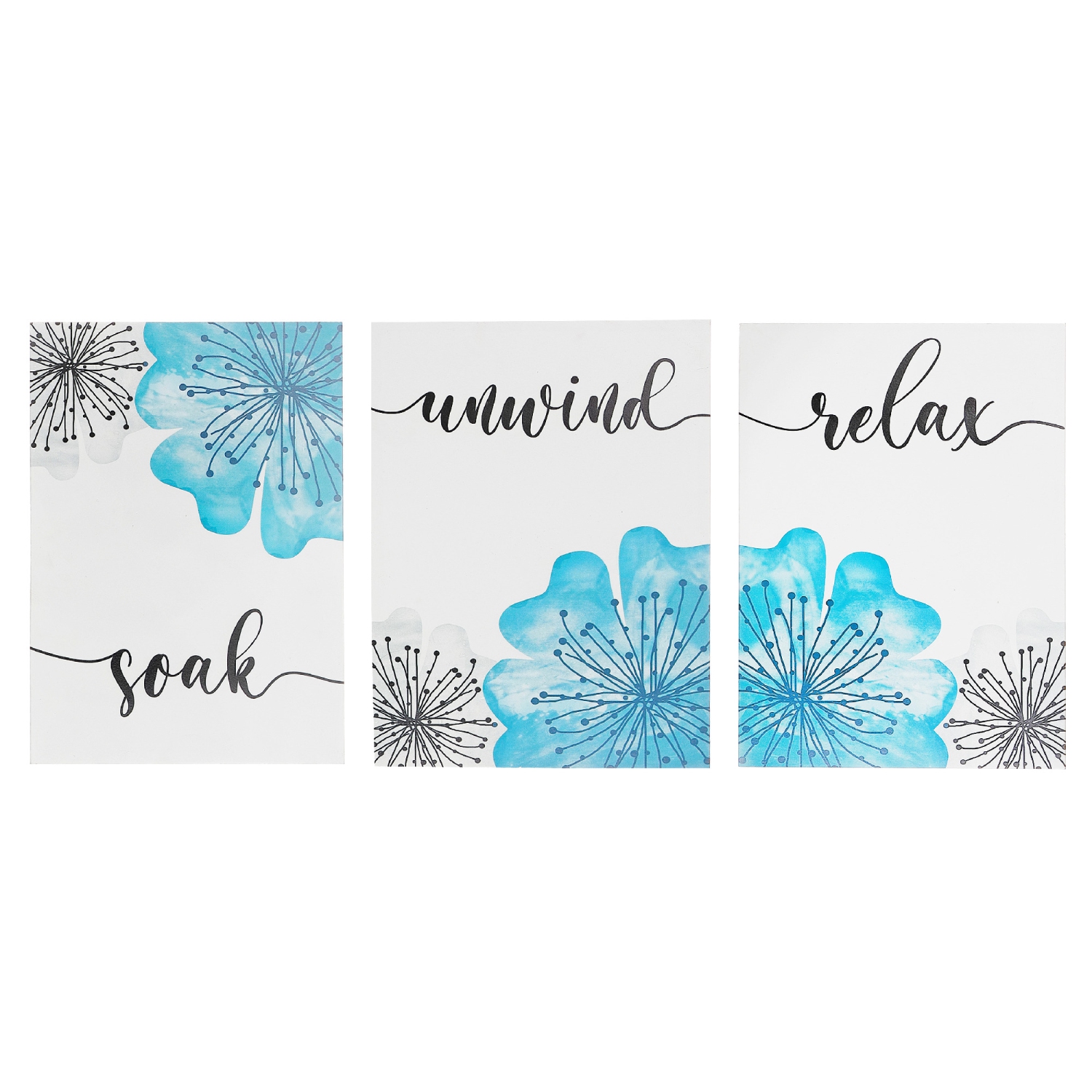 Maison Concepts MDF Wall Sign Relax Soak Unwind - Set of 3
