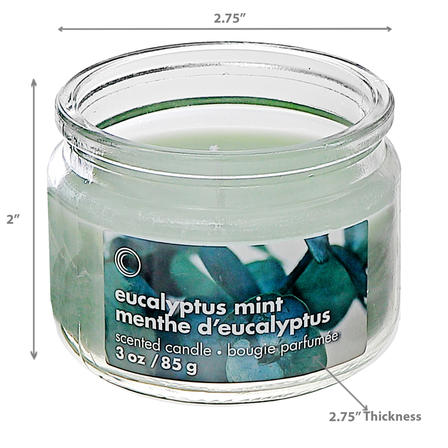 Pot en verre parfumé de 3 oz avec couvercle Eucalyptus Mint de Maison concepts - Ensemble de 4