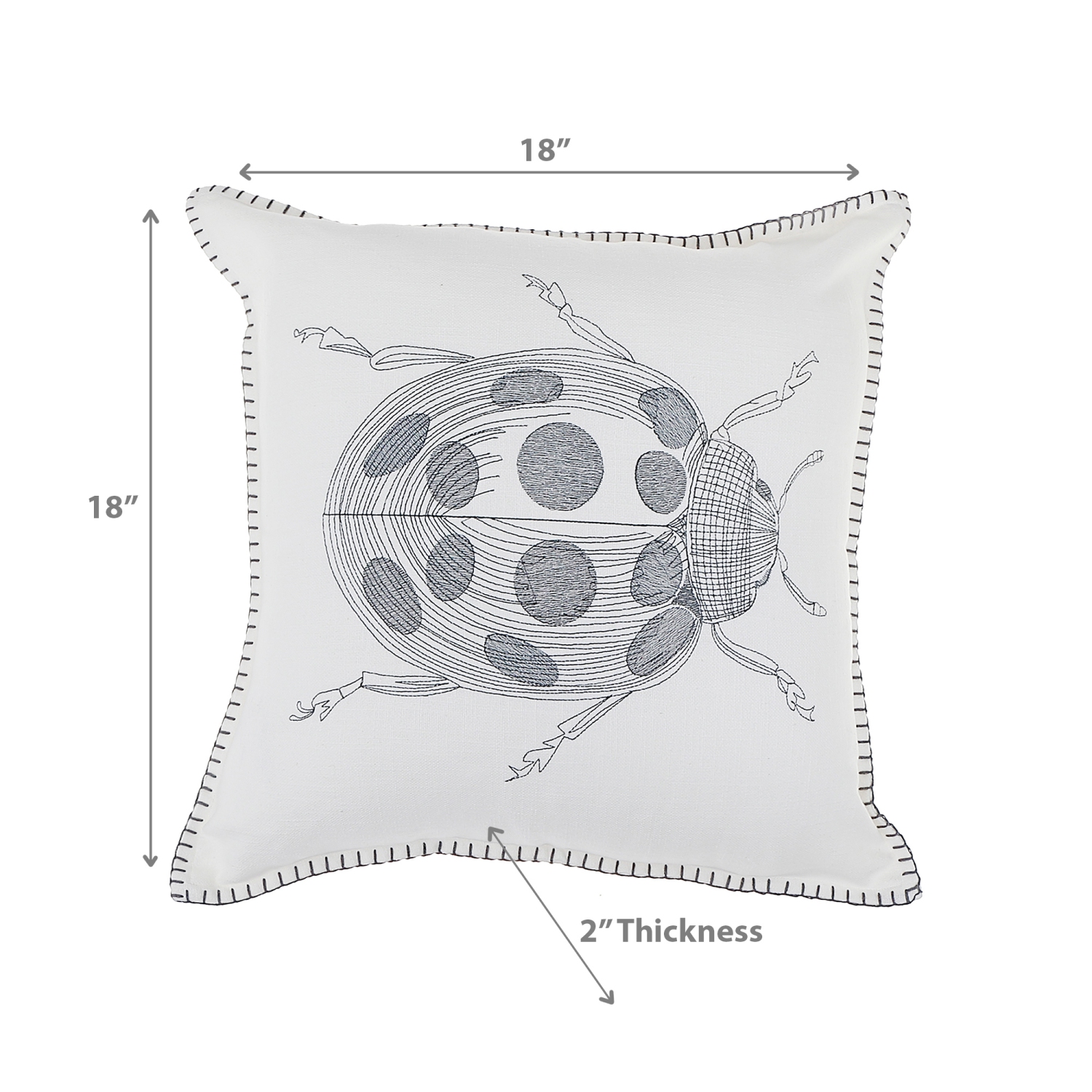 Ensemble de 2 couvertures brodées de coutures de maison concepts Lady Bug 18 x 18