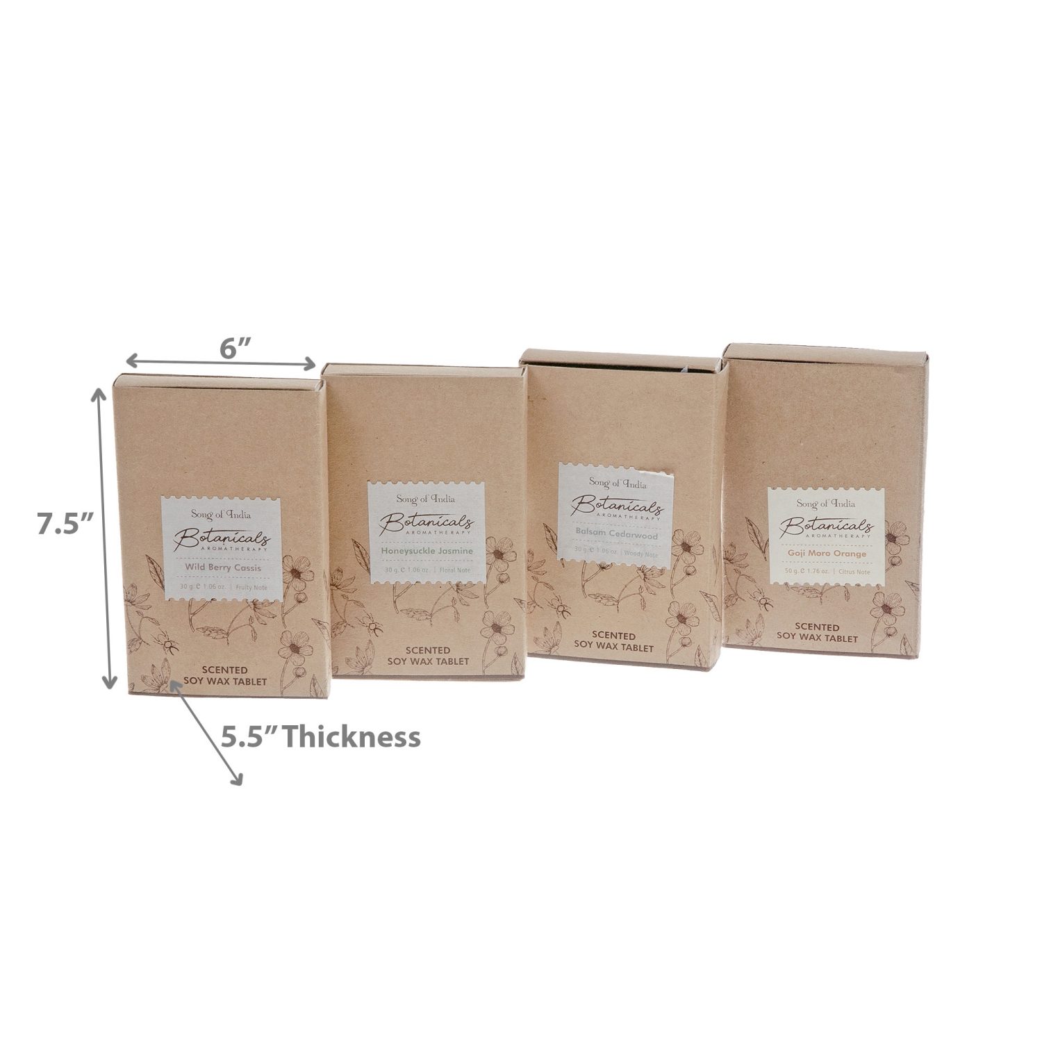 Tablette de cire de soja parfumée de 1,76 oz Botancals Aroma de Maison concepts - Ensemble de 4