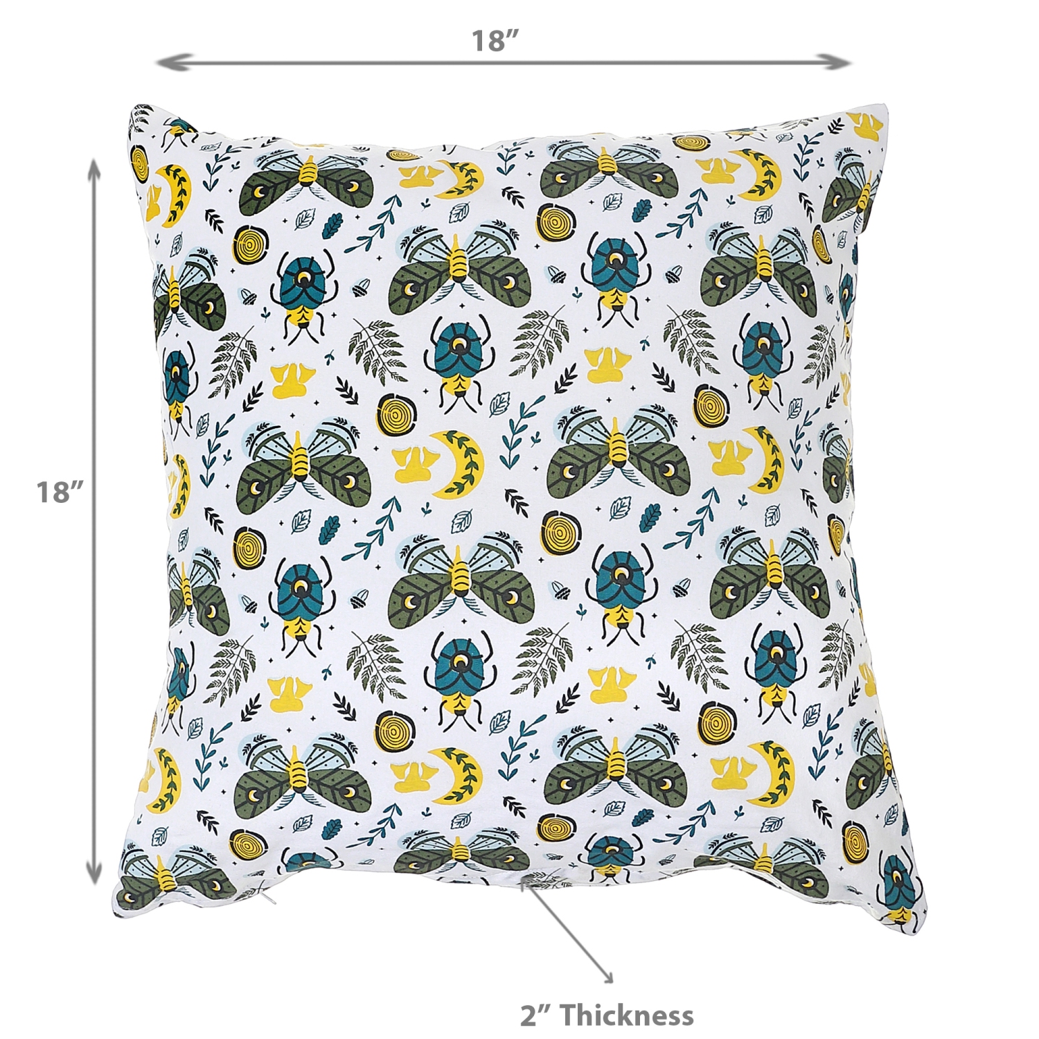 Maison Concepts Cotton Cushion Butterfly & Beetle 18 X 18 - Set of 2