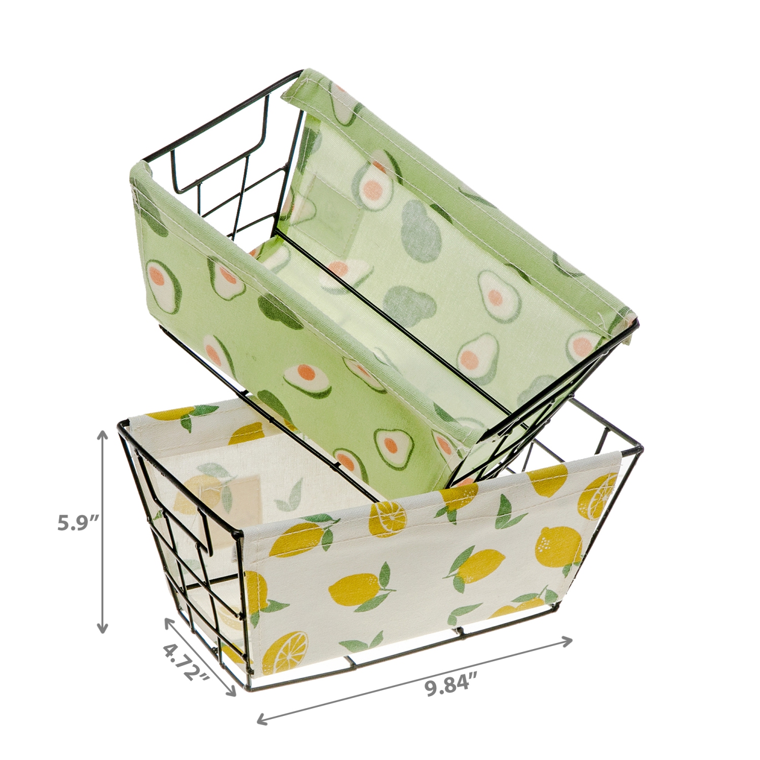Maison Concepts Storage Wire Caddy and Cloth Food Print - Set of 2