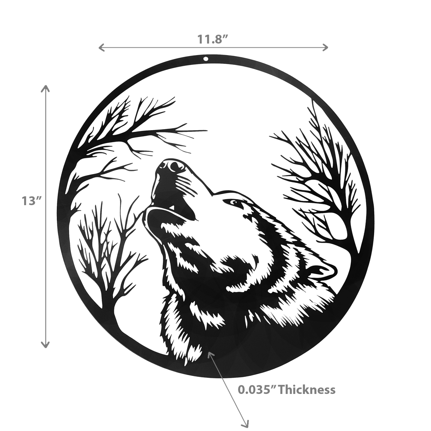 Maison concepts – décoration murale en métal noir Howling Wolf Head