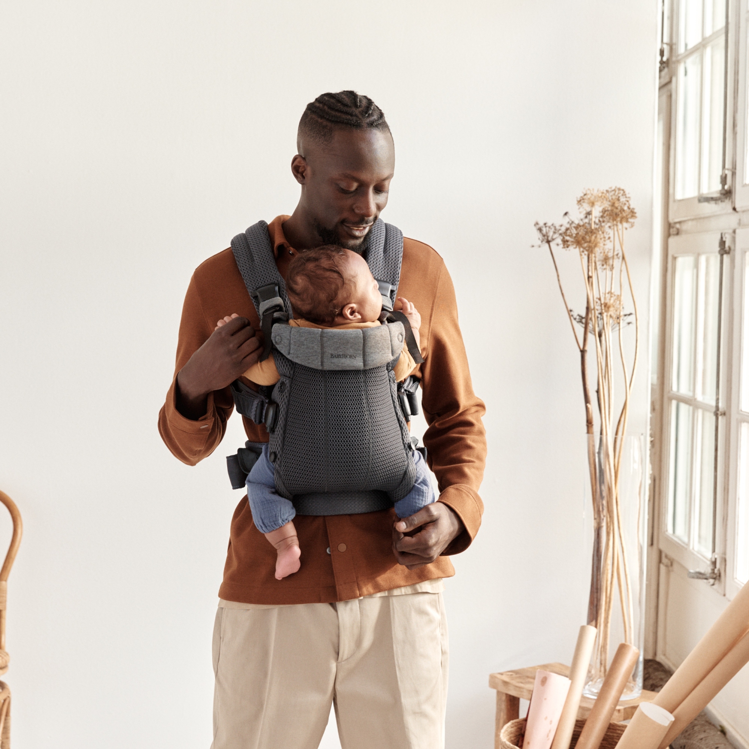 Porte-bébé Harmony de BabyBjorn - 3D filet, argenté