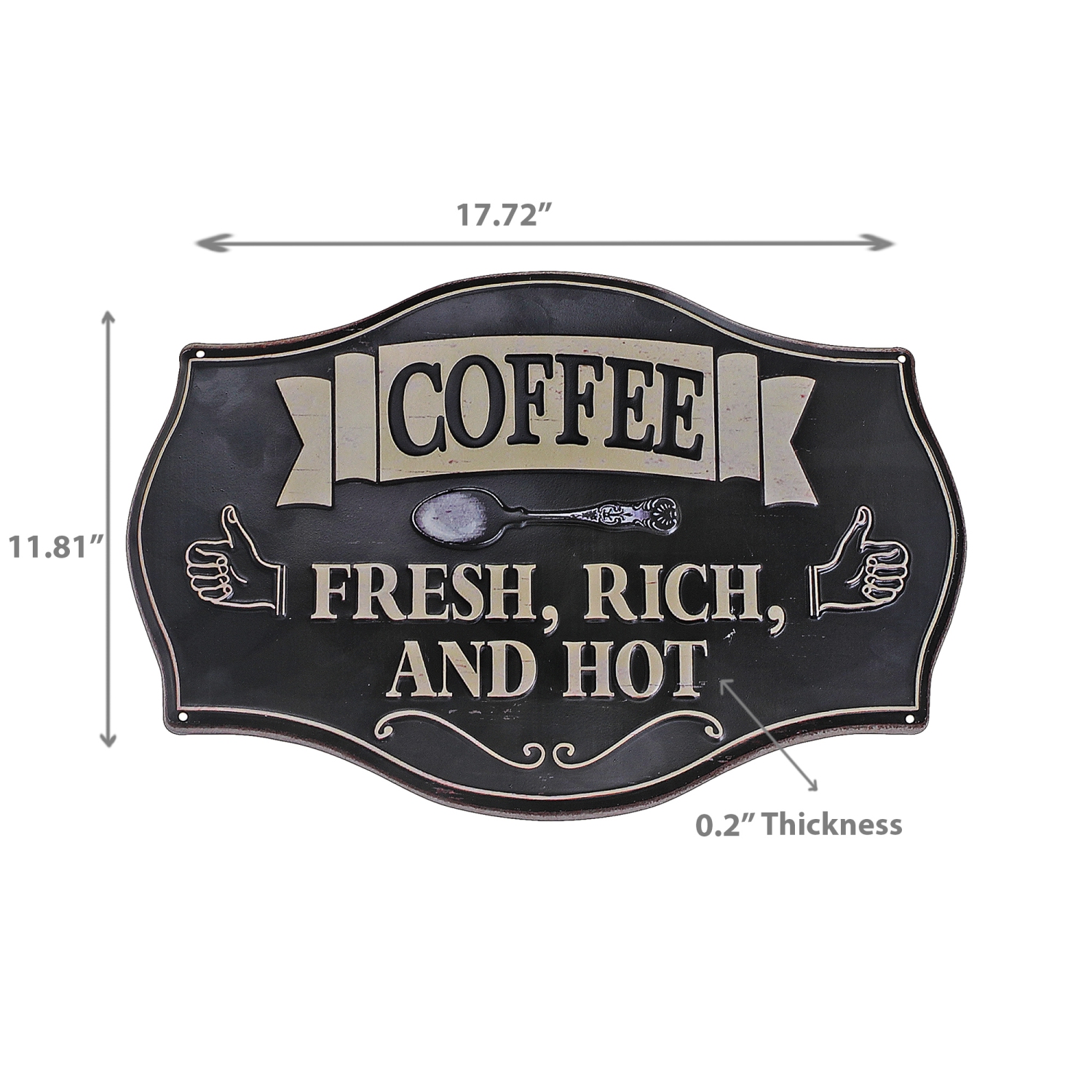 Maison Concepts Embossed Metal Wall Sign Coffee Fresh