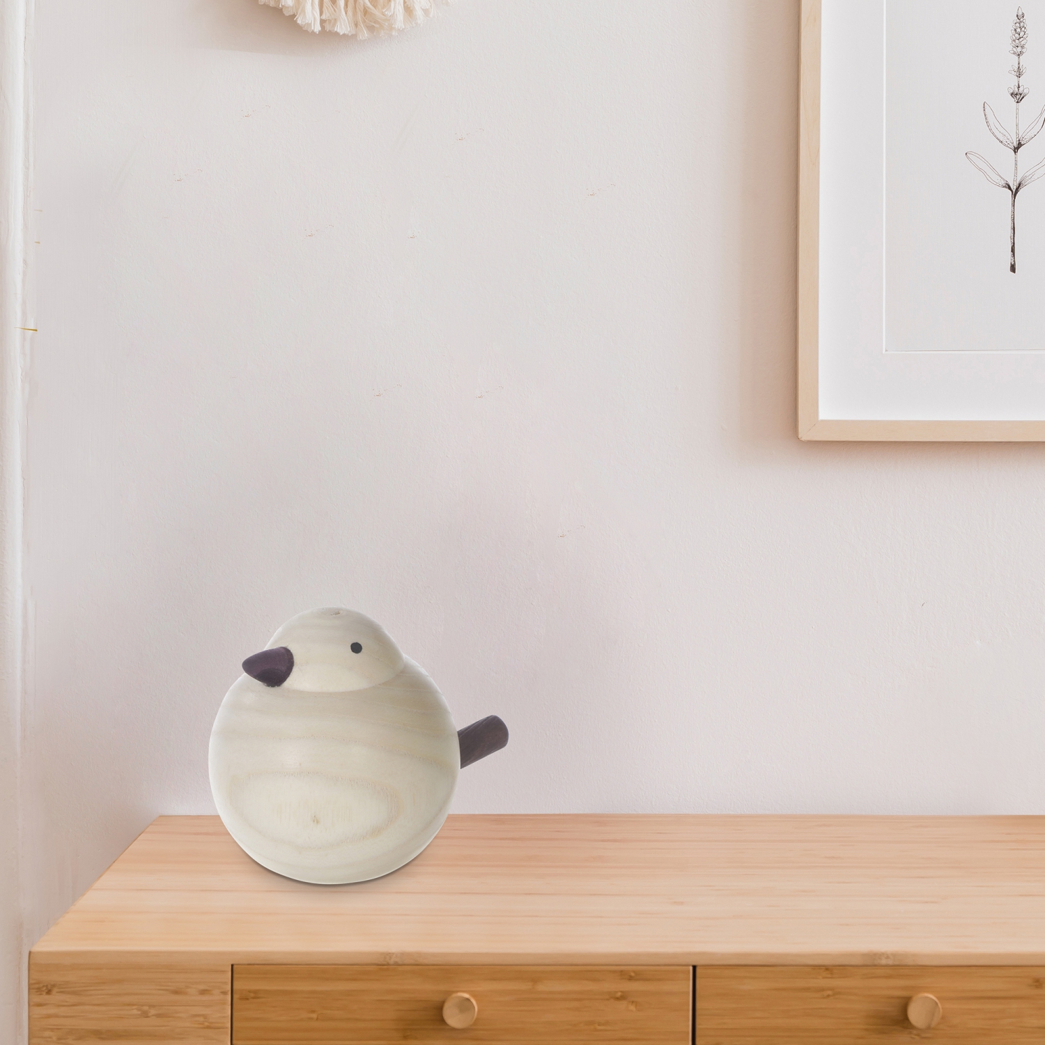 Maison Concepts Natural Wooden Bird 3.23" - Set of 2