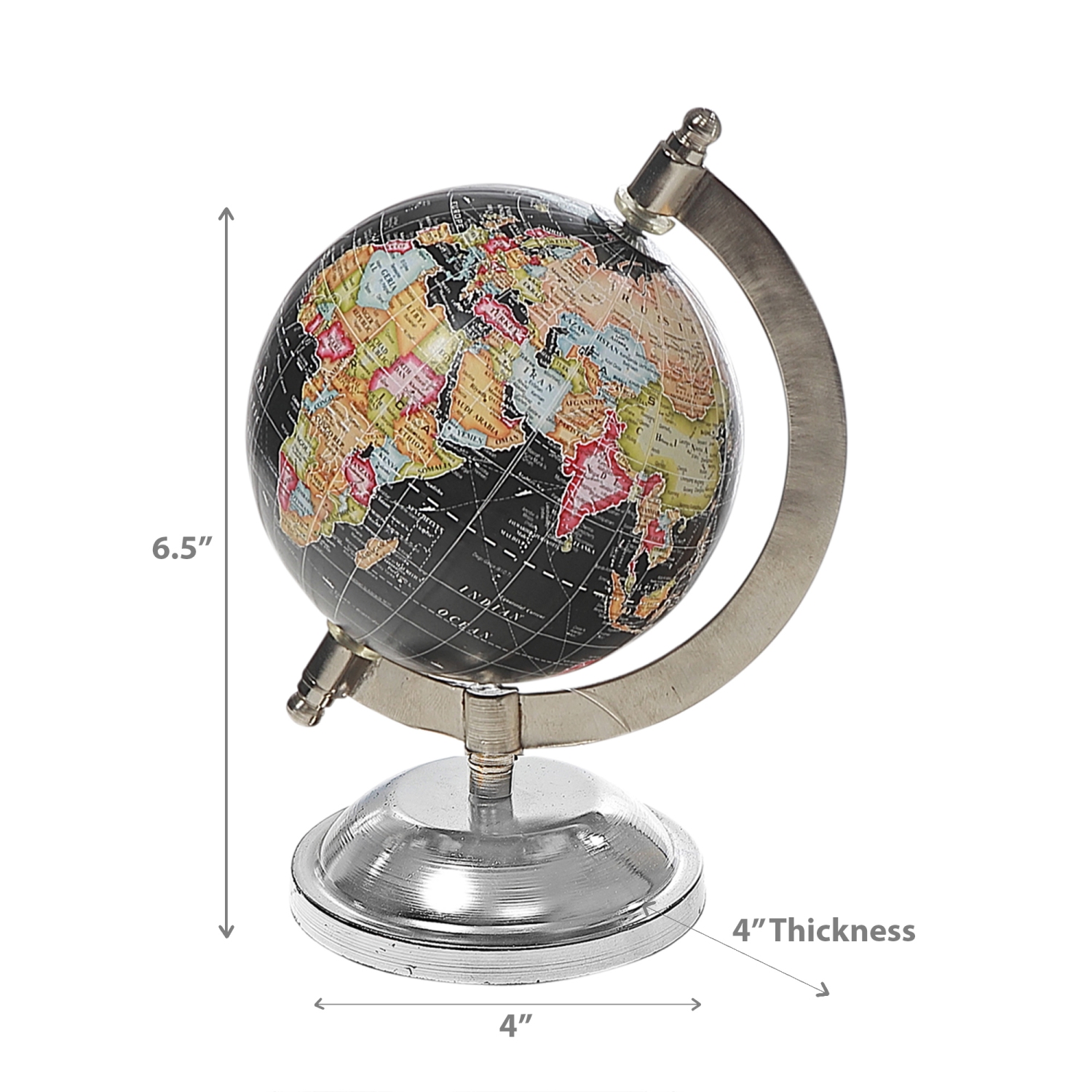 Maison Concepts 4" Decorative Black Globe With Stand