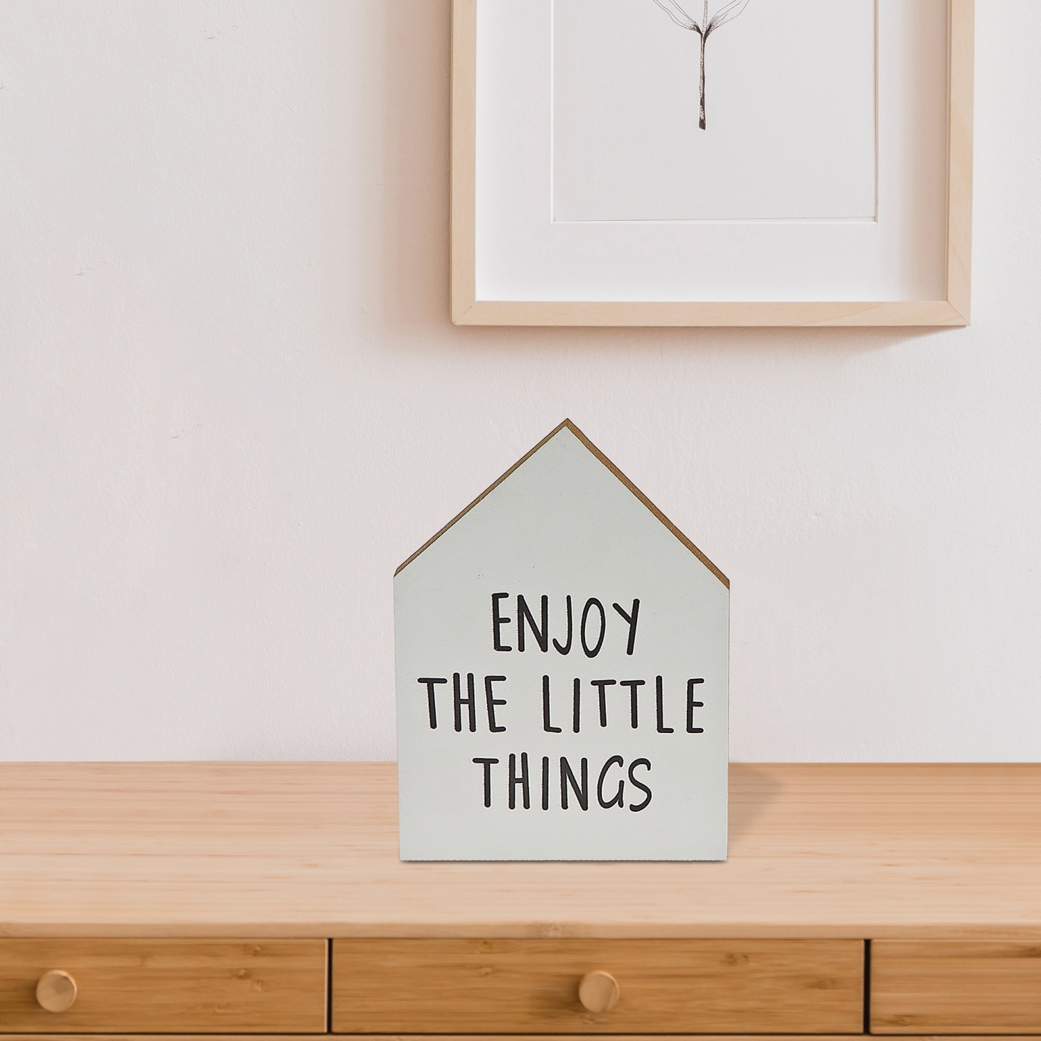 Maison Concepts MDF House Shape Sign Enjoy The Little Things