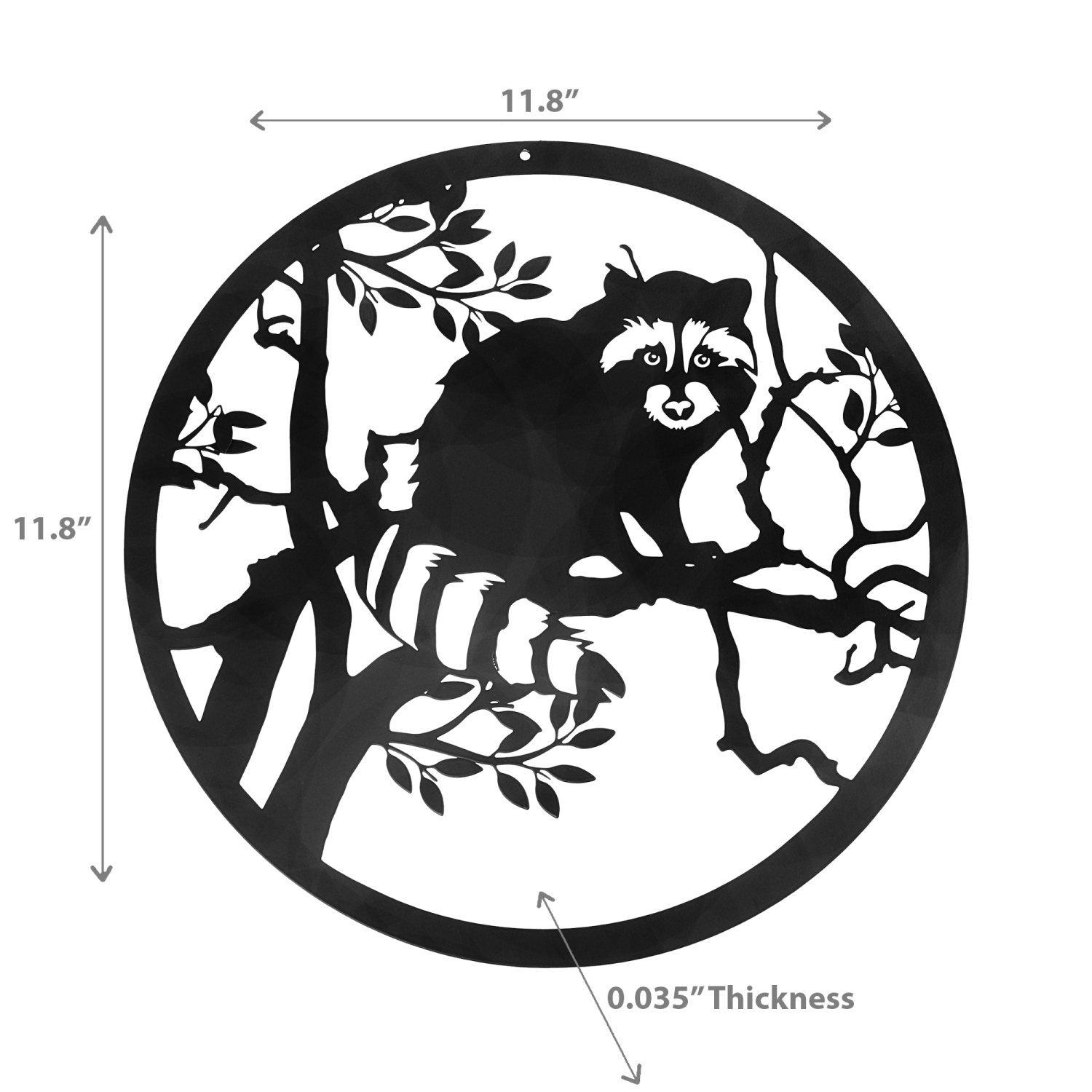 Maison Concepts Metal Black Wall Decor Racoon On Tree