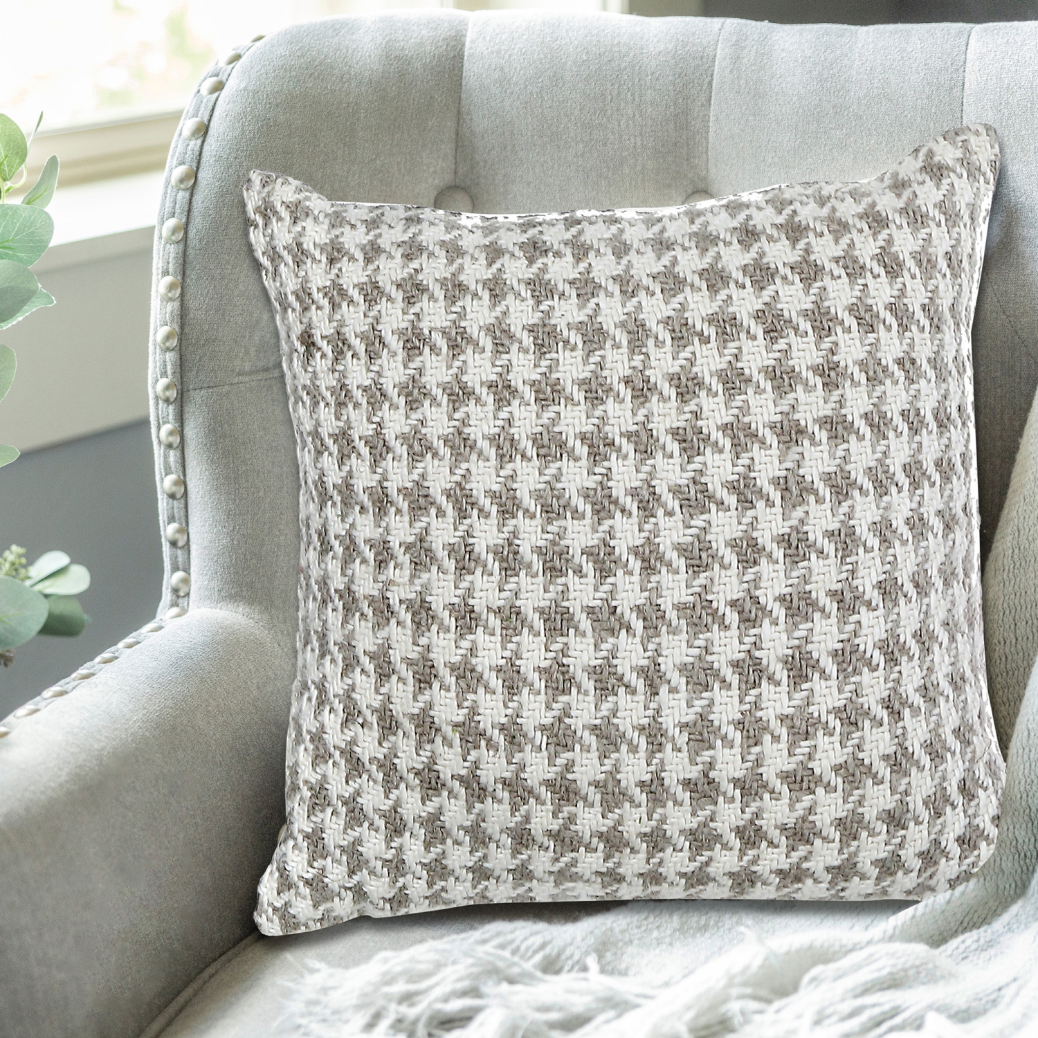 Coussin texturé épais en lin de coton de Maison concepts 22 x 22 po - Ensemble de 2