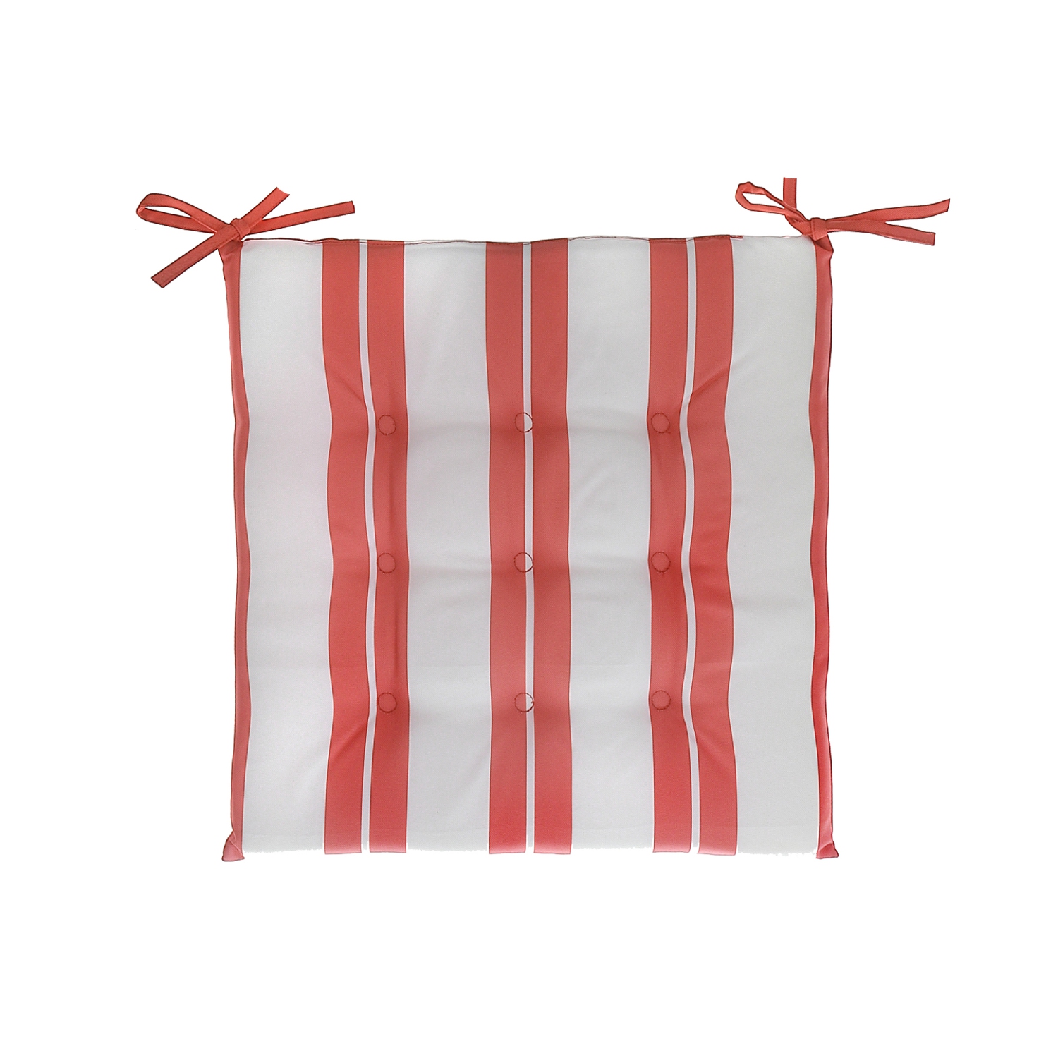 Coussin de chaise capitonnée Boston Cabana Stripe de Maison concepts - Orange 16 x 16 - Ensemble de 2