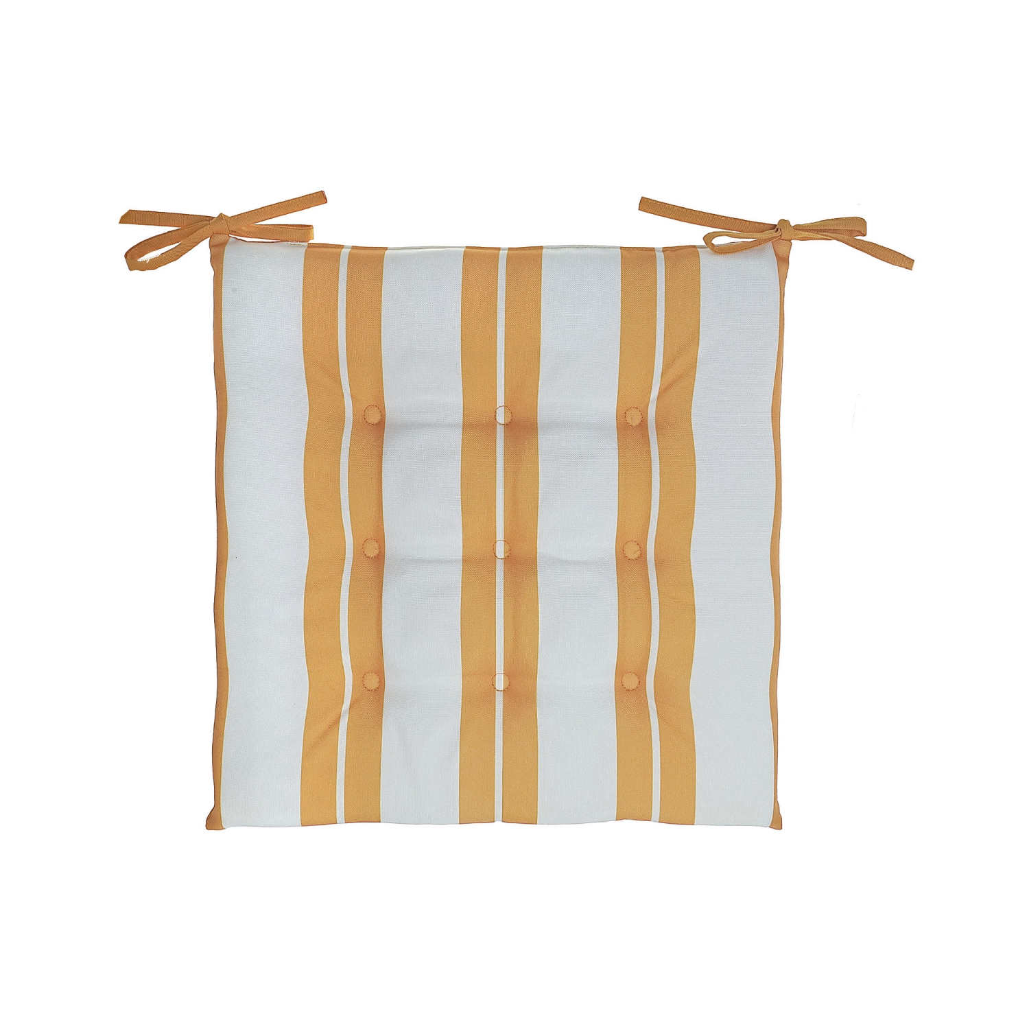 Maison Concepts Boston Outdoor Cabana Stripe Tufted Chair Pad Yellow 16 X 16 - Set of 2