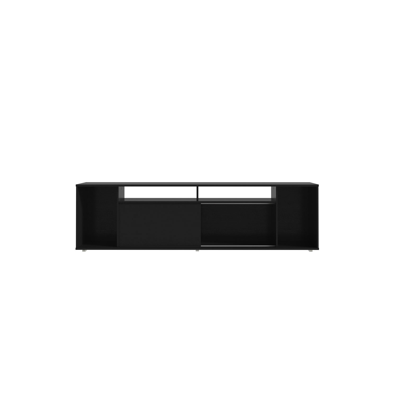 Madesa Large Entertainment Center with 1 Sliding Door, 5 Shelves and Open Shelves for 65, 75 Inch Media Storage Gaming Media Console Modern Wooden
