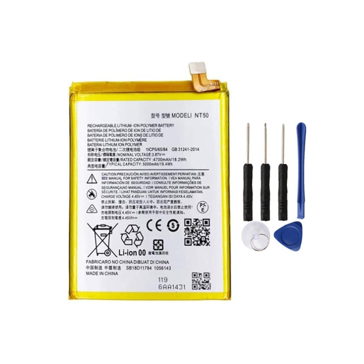 Replacement Battery with Tools Set for Motorola Edge 20 Fusion / Edge 20 Lite (XT2139), NT50