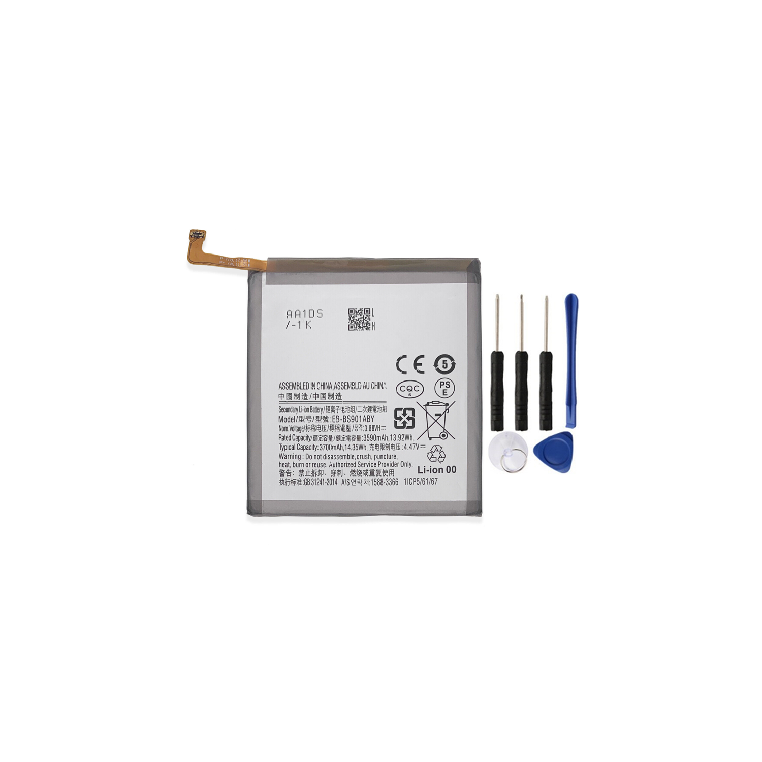 Batterie de rechange et outils de réparation compatibles avec Samsung Galaxy S22, SM-S901 EB-BS901ABY