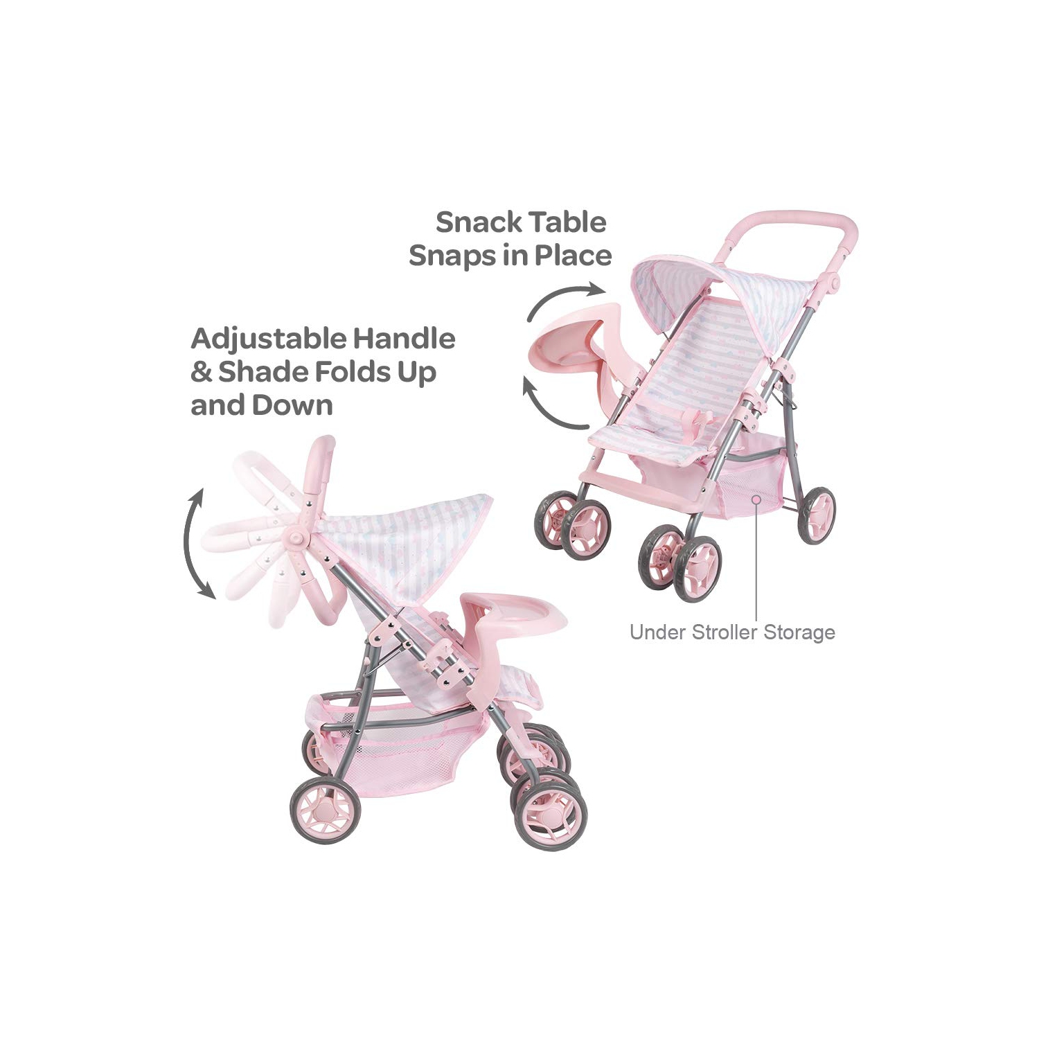 Pink Snack N Go Shade Stroller