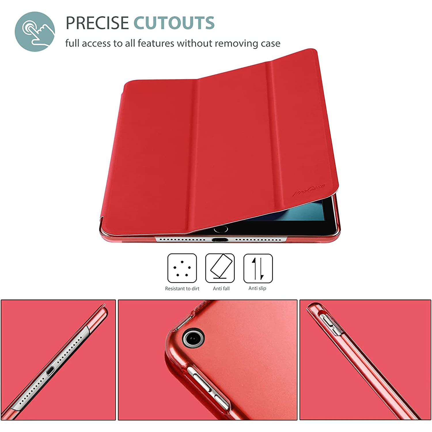 Étui pour iPad 11ᵉ génération 2025 , étui pour iPad 10ᵉ de 9&nbsp;po de 10e génération - Étui folio intelligent (2022) - Rouge