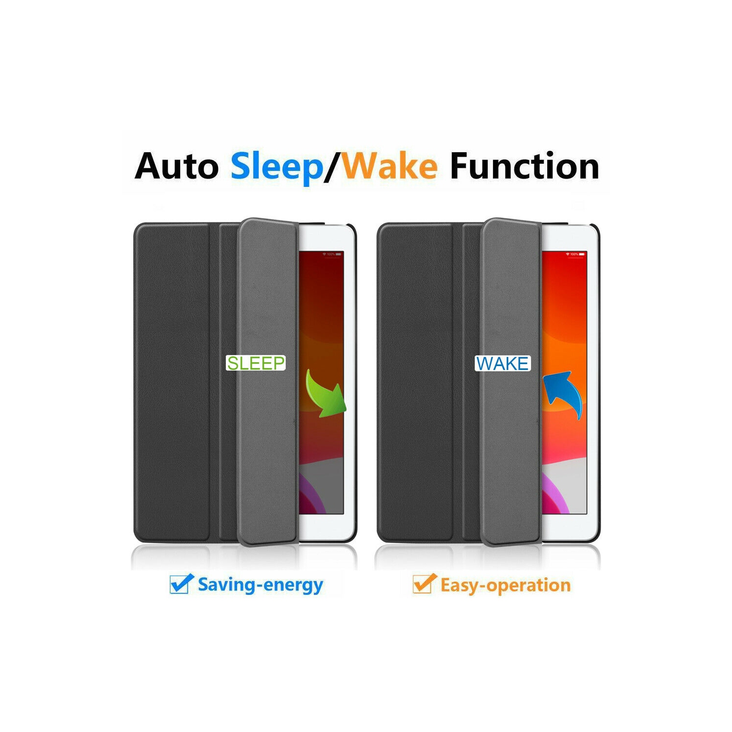 Étui pour iPad 11ᵉ génération 2025 , étui pour iPad 10ᵉ de 9 po de 10e génération - Étui folio intelligent (2022) - Noir