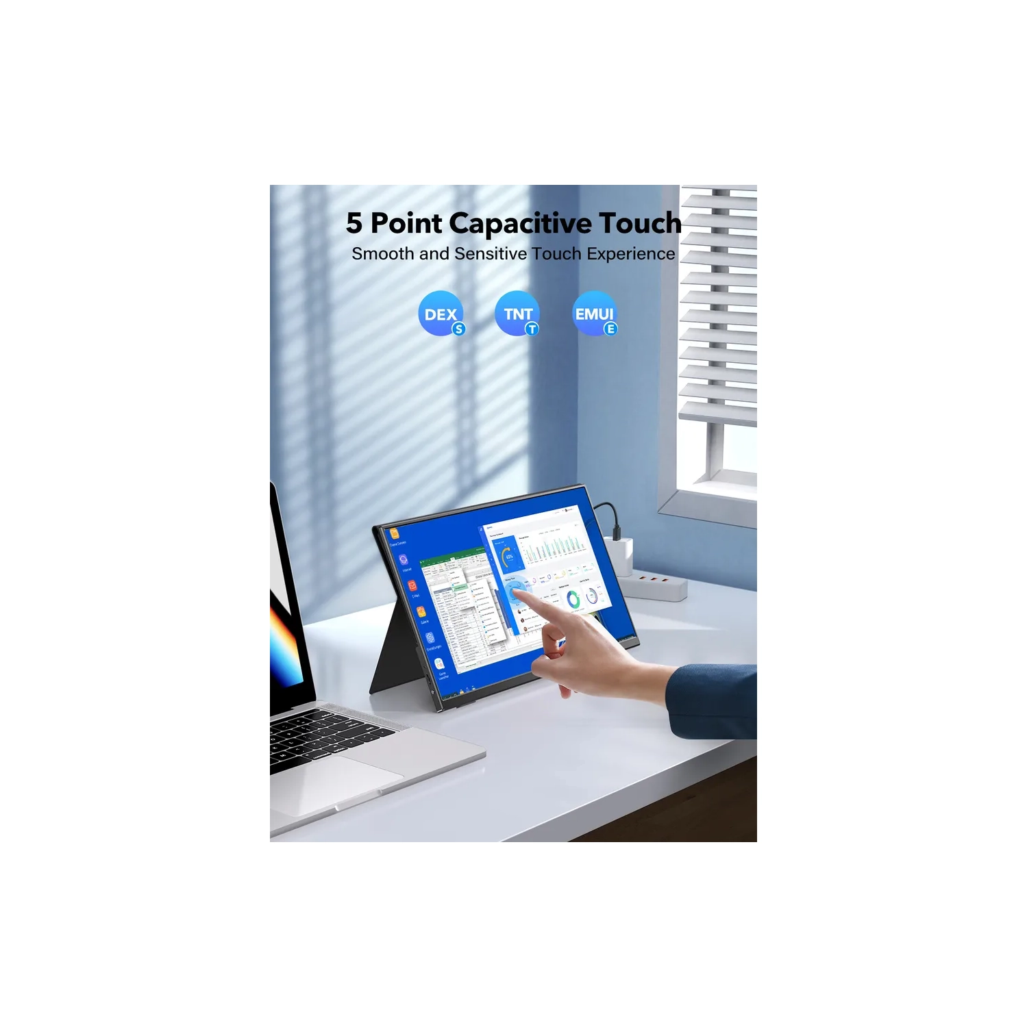 UPERFECT Portable Laptop Monitor Touchscreen 15.6" HDMI USB C External Computer Display