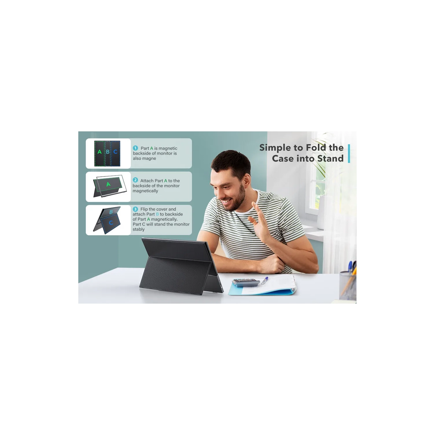 UPERFECT Portable Laptop Monitor Touchscreen 15.6" HDMI USB C External Computer Display