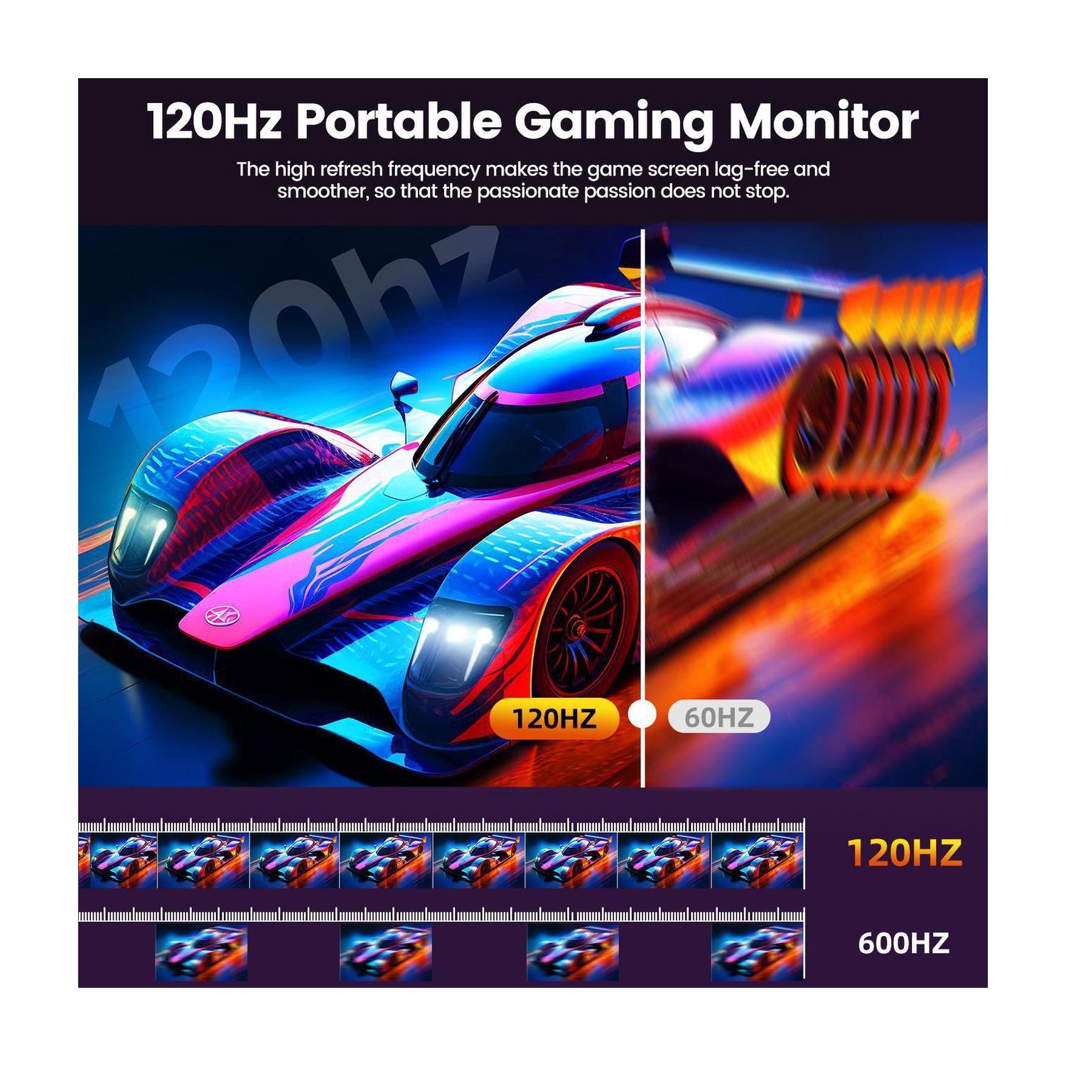 Moniteur de jeu portatif 120&nbsp;Hz 1080p FHD 18,5&nbsp;po UPERFECT Écran Freesyc pour Switch Xbox PS