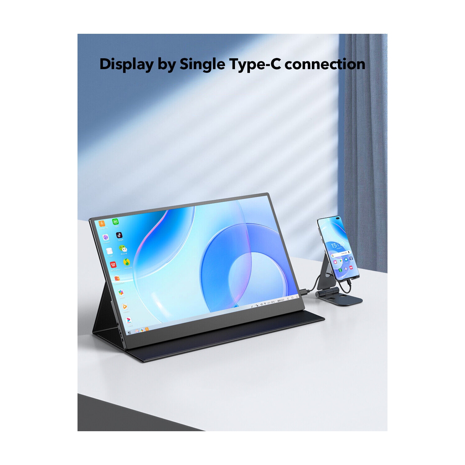 Moniteur d'ordinateur portatif UPERFECT 15,6 pouces 1080P écran tactile USB C avec batterie