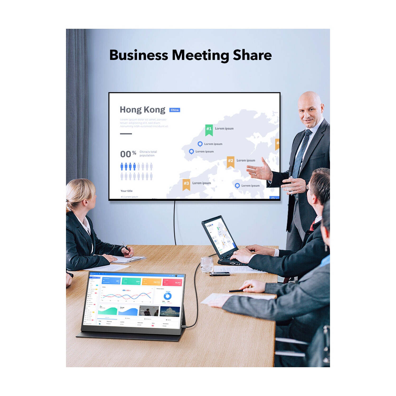 Moniteur d'ordinateur portatif UPERFECT 15,6 pouces 1080P écran tactile USB C avec batterie