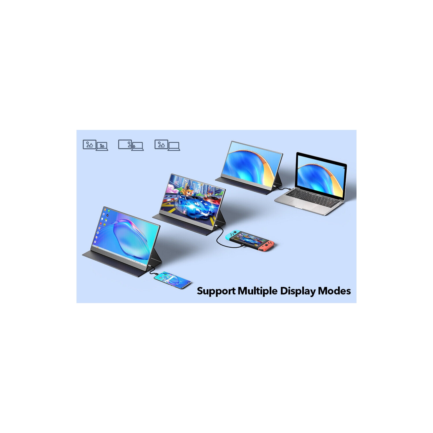 Moniteur d'ordinateur portatif UPERFECT 15,6 pouces 1080P écran tactile USB C avec batterie