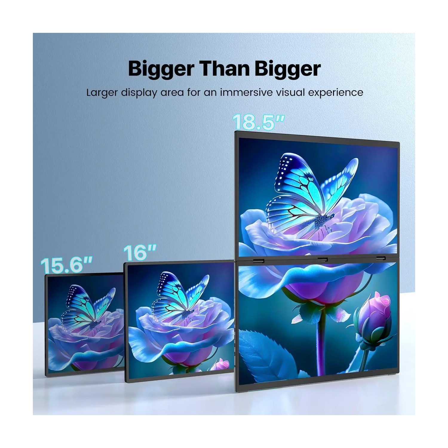 UPERFECT 18.5" Delta Dual Portable Monitor - 100Hz 1080P HDR 360° Folding Screen Extender | Stand & VESA Mount | Plug & Play No Driver for