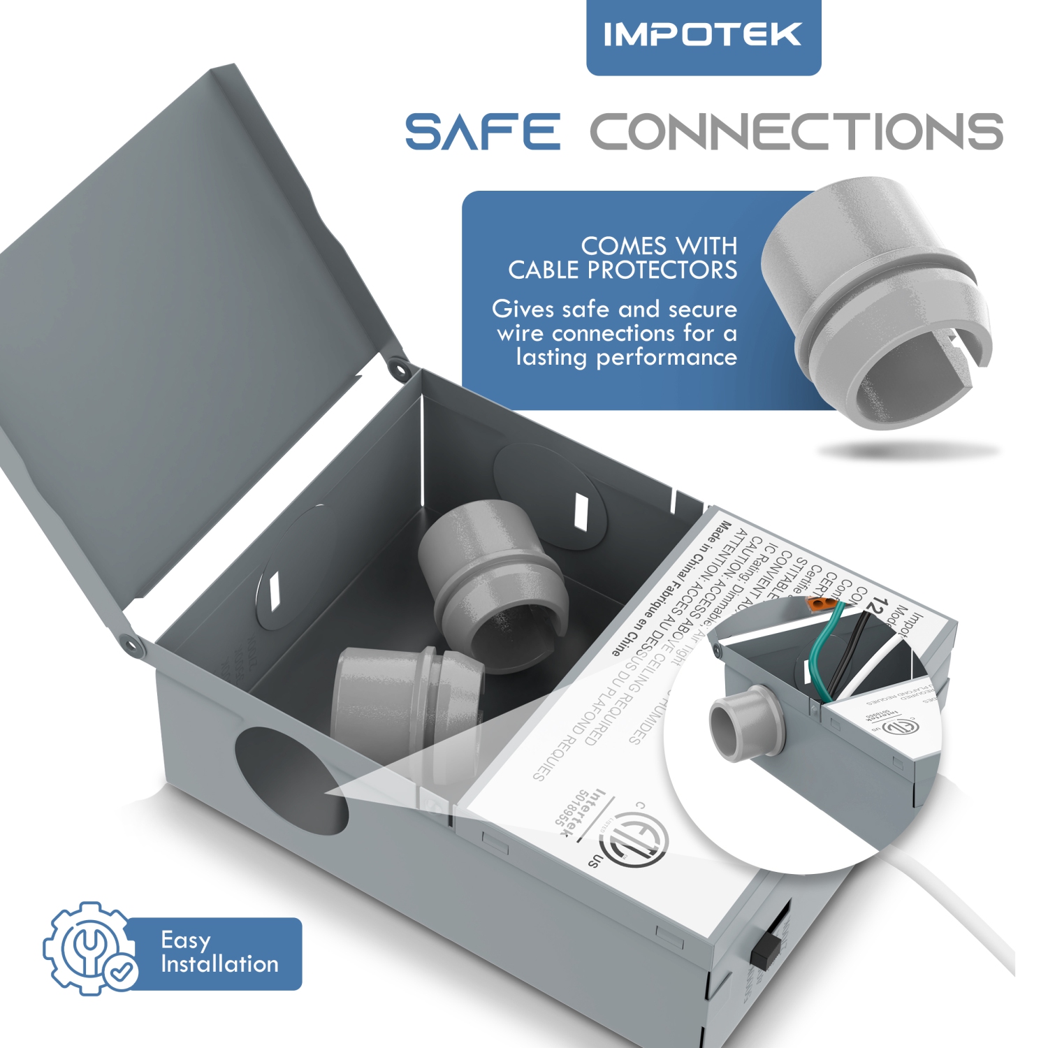 IMPOTEK 4 Inch 5 CCT LED Recessed Ceiling Light with Junction Box, 2700K/3000K/3500K/4000K/5000K, Dimmable IC Rated ETL Energy Star Listed 9W 800LM -