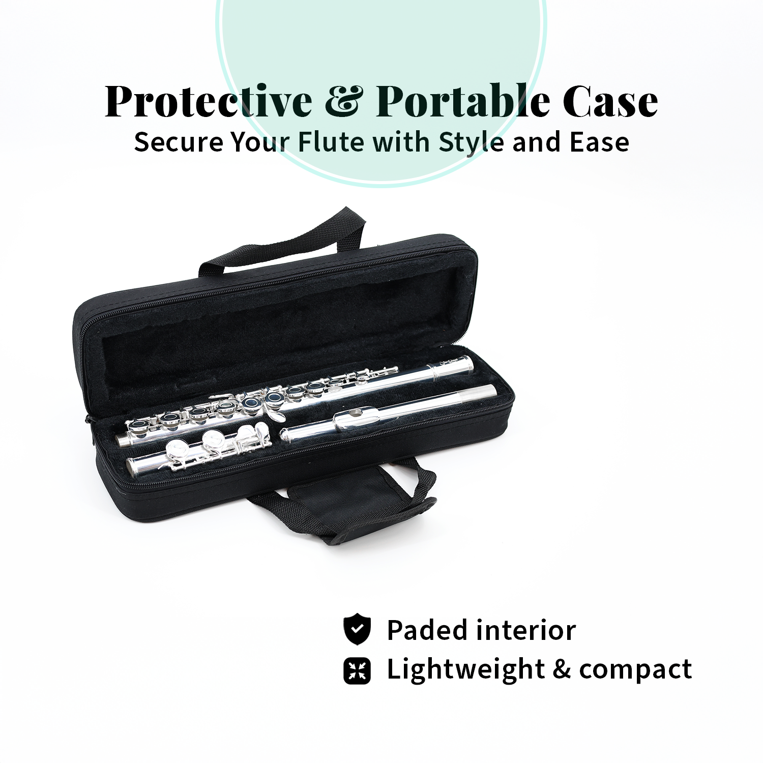 StarQuest – flûte C Flute plaquée argent à trou fermé de qualité supérieure pour débutants et musiciens expérimentés. Comprend étui protecteur, tige