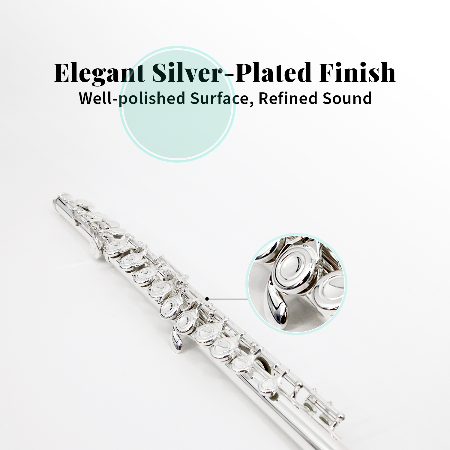 StarQuest – flûte C Flute plaquée argent à trou fermé de qualité supérieure pour débutants et musiciens expérimentés. Comprend étui protecteur, tige