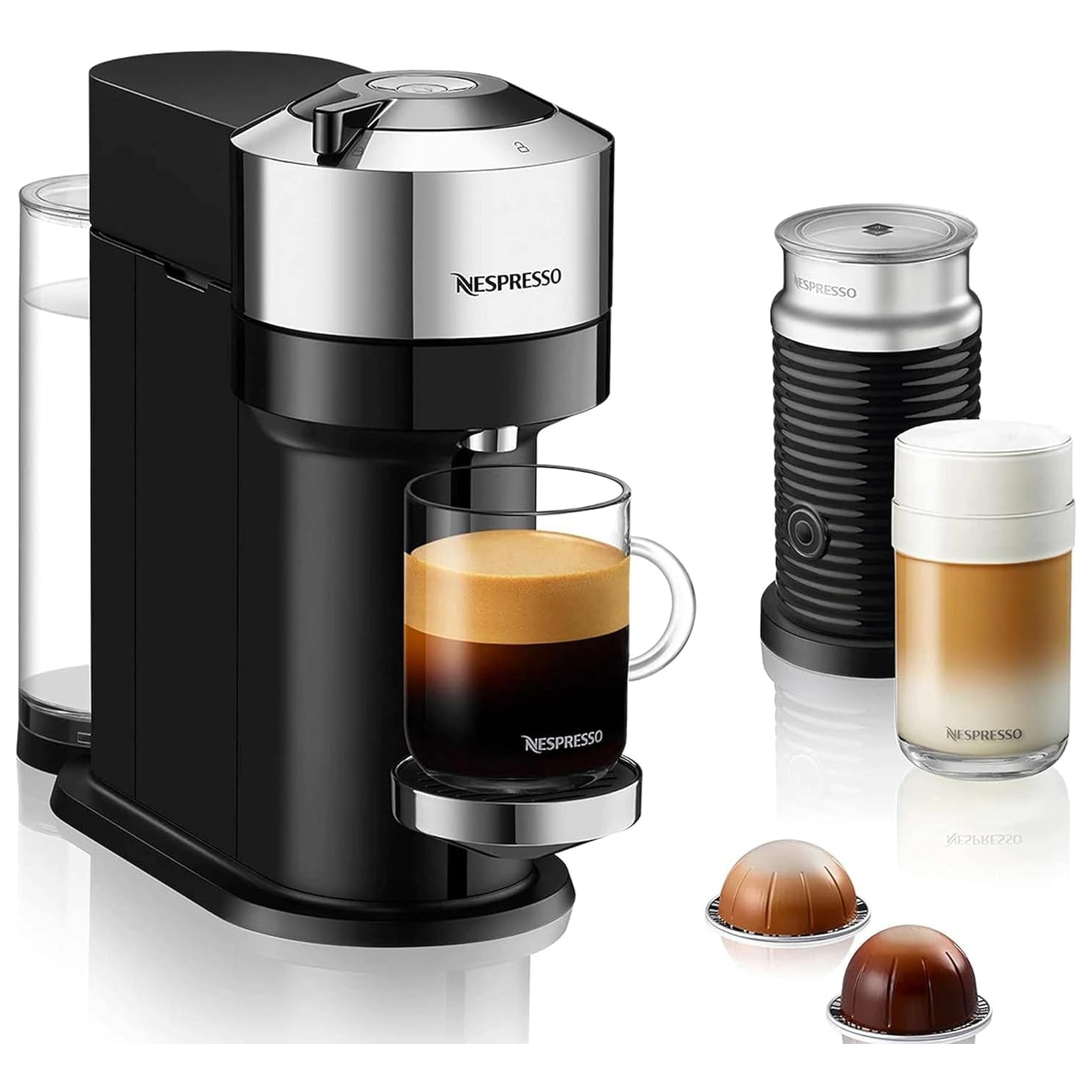 Refurbished- Nespresso Vertuo Next Deluxe with Aeroccino by De'Longhi