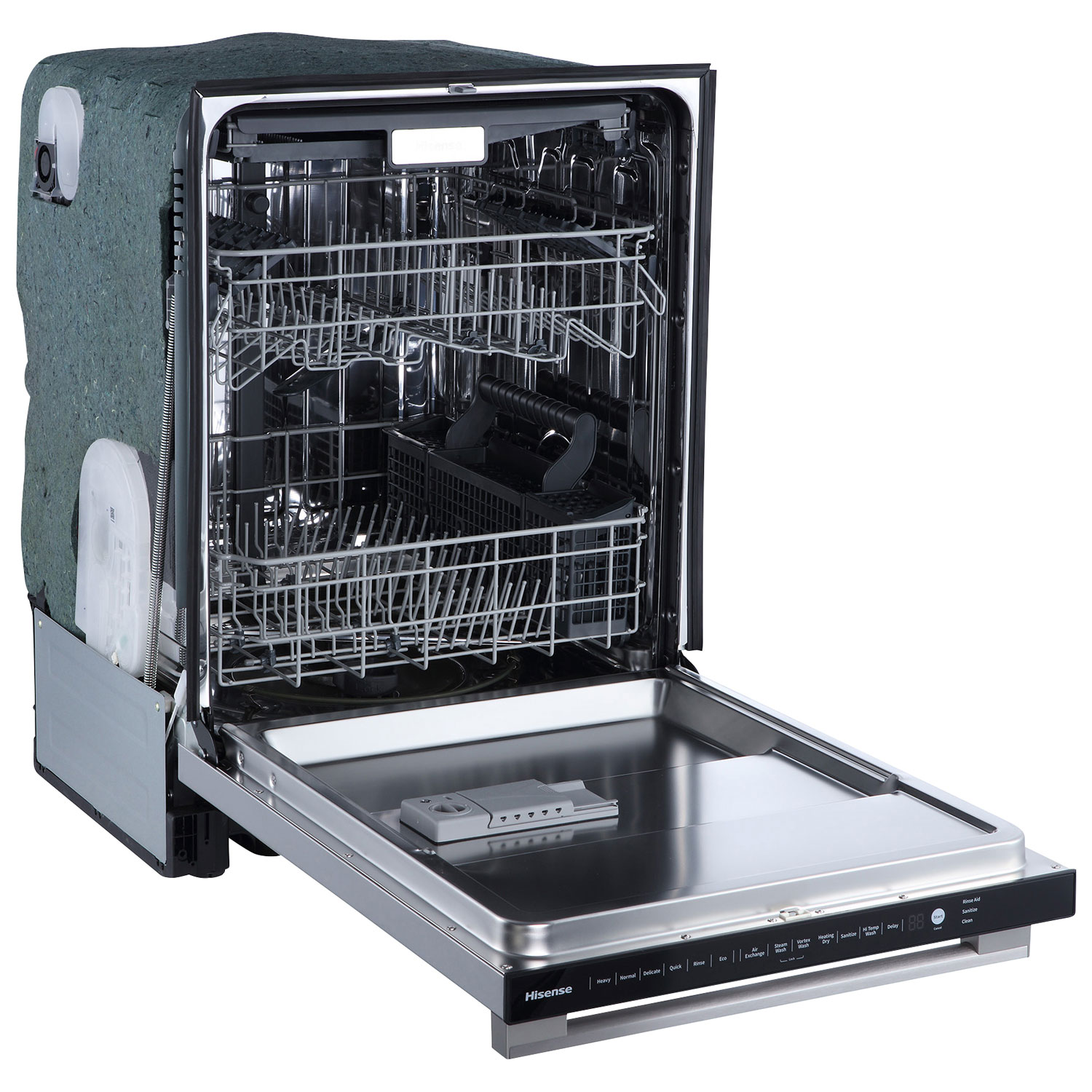 Hisense 24" 48dB Built-In Dishwasher with Third Rack - Stainless Steel