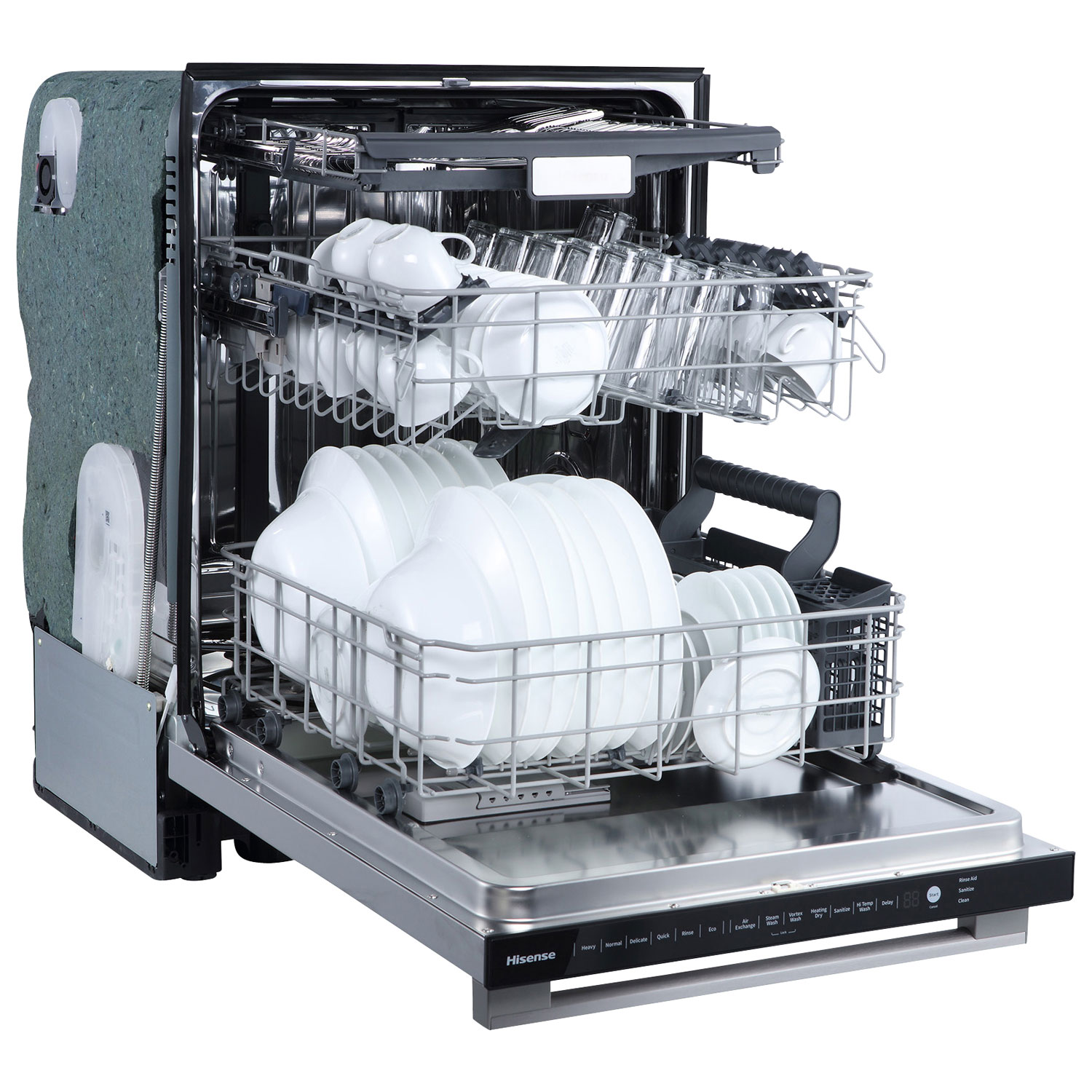 Hisense 24" 48dB Built-In Dishwasher with Third Rack - Stainless Steel