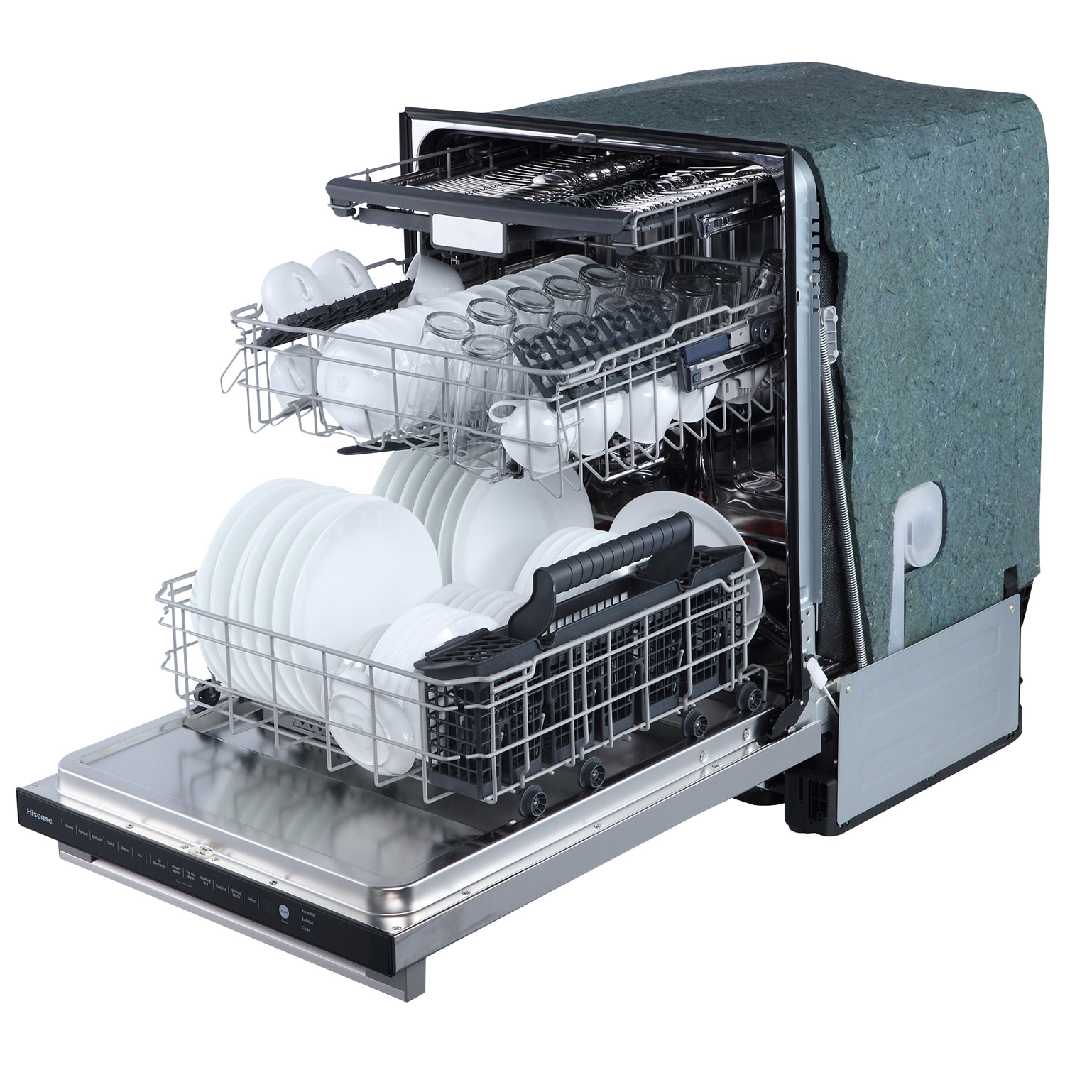 Hisense 24" 48dB Built-In Dishwasher with Third Rack - Stainless Steel