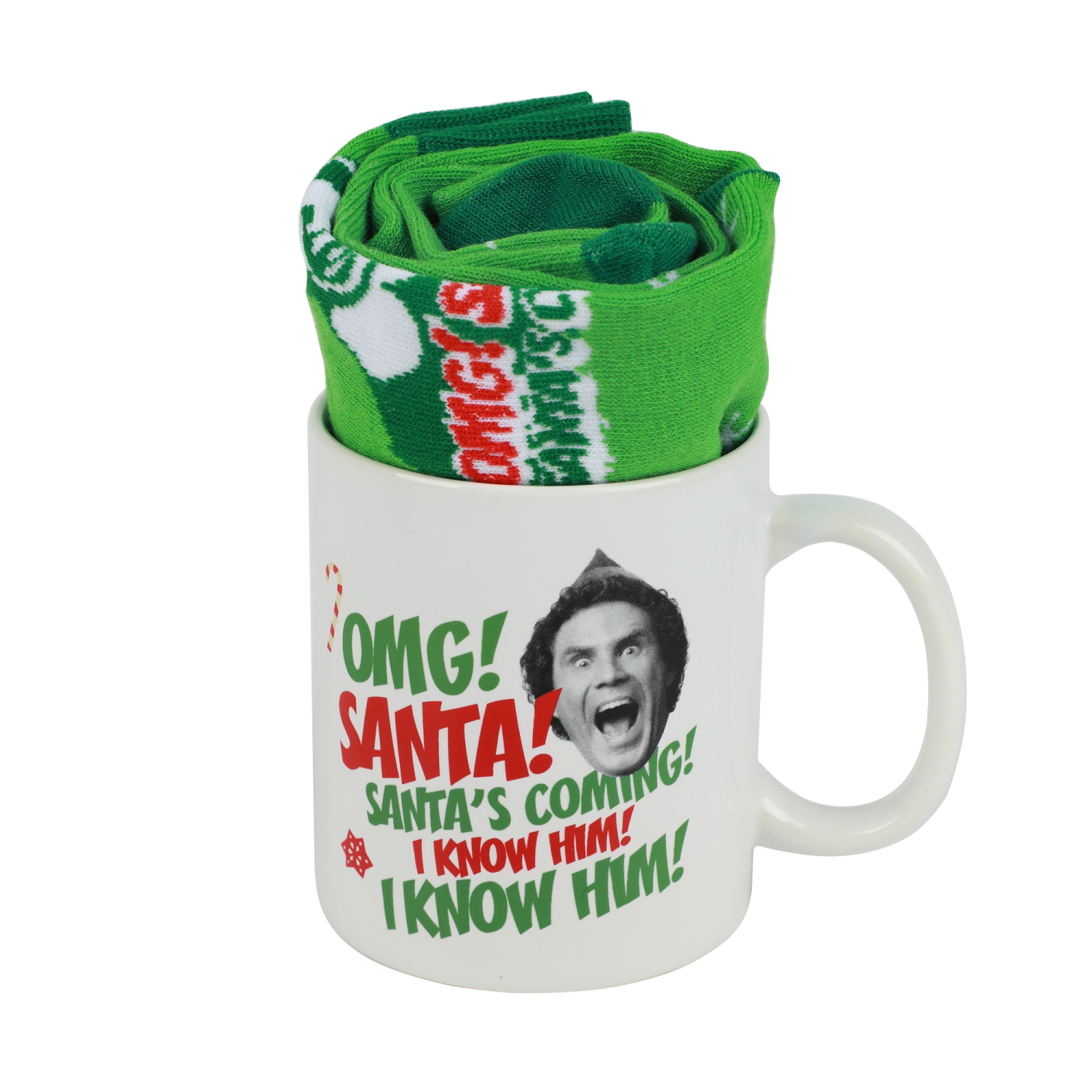 Ensemble mi-chaussettes et tasse 14&nbsp;oz Elf OMG Santa