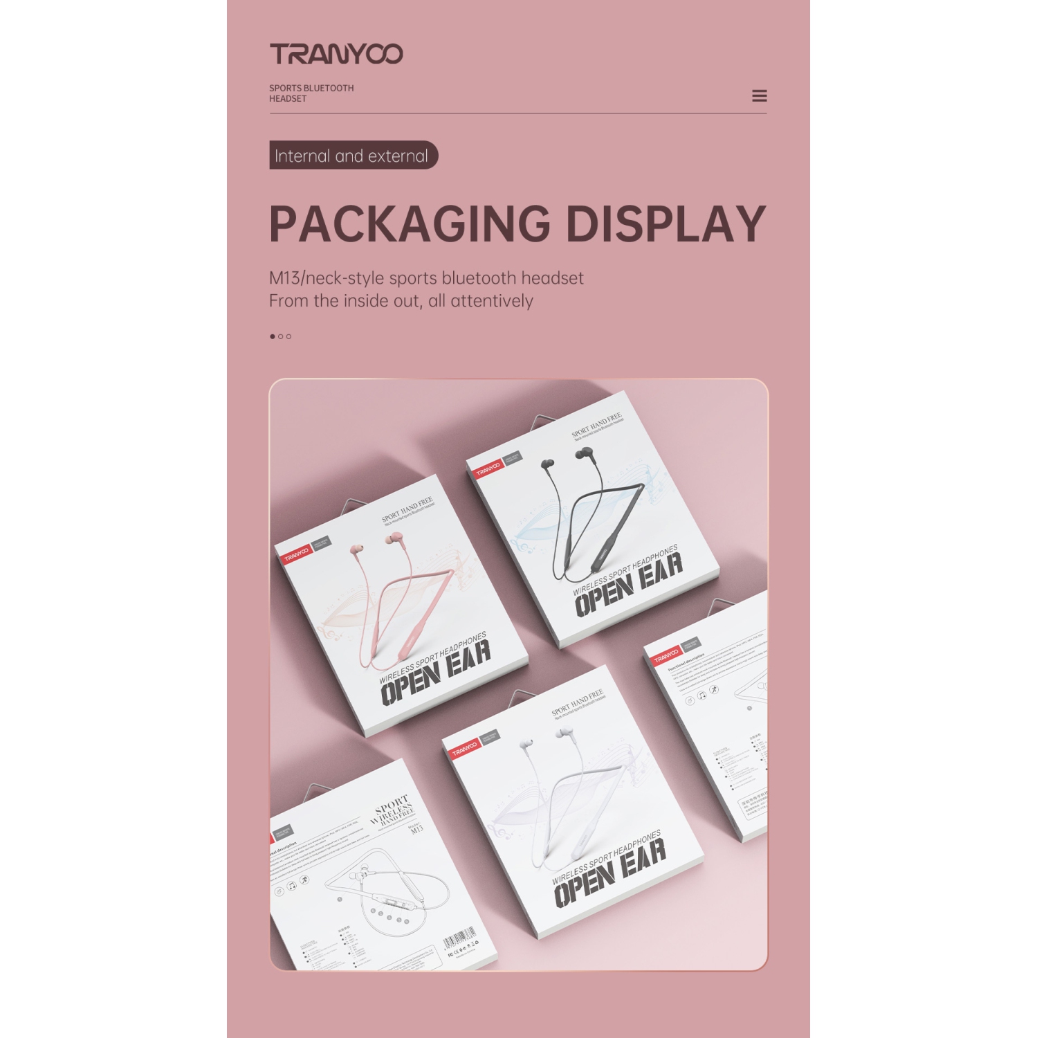 Écouteurs bouton sans fil Bluetooth M13 de TRANYOO résistants à la transpiration et à la transpiration