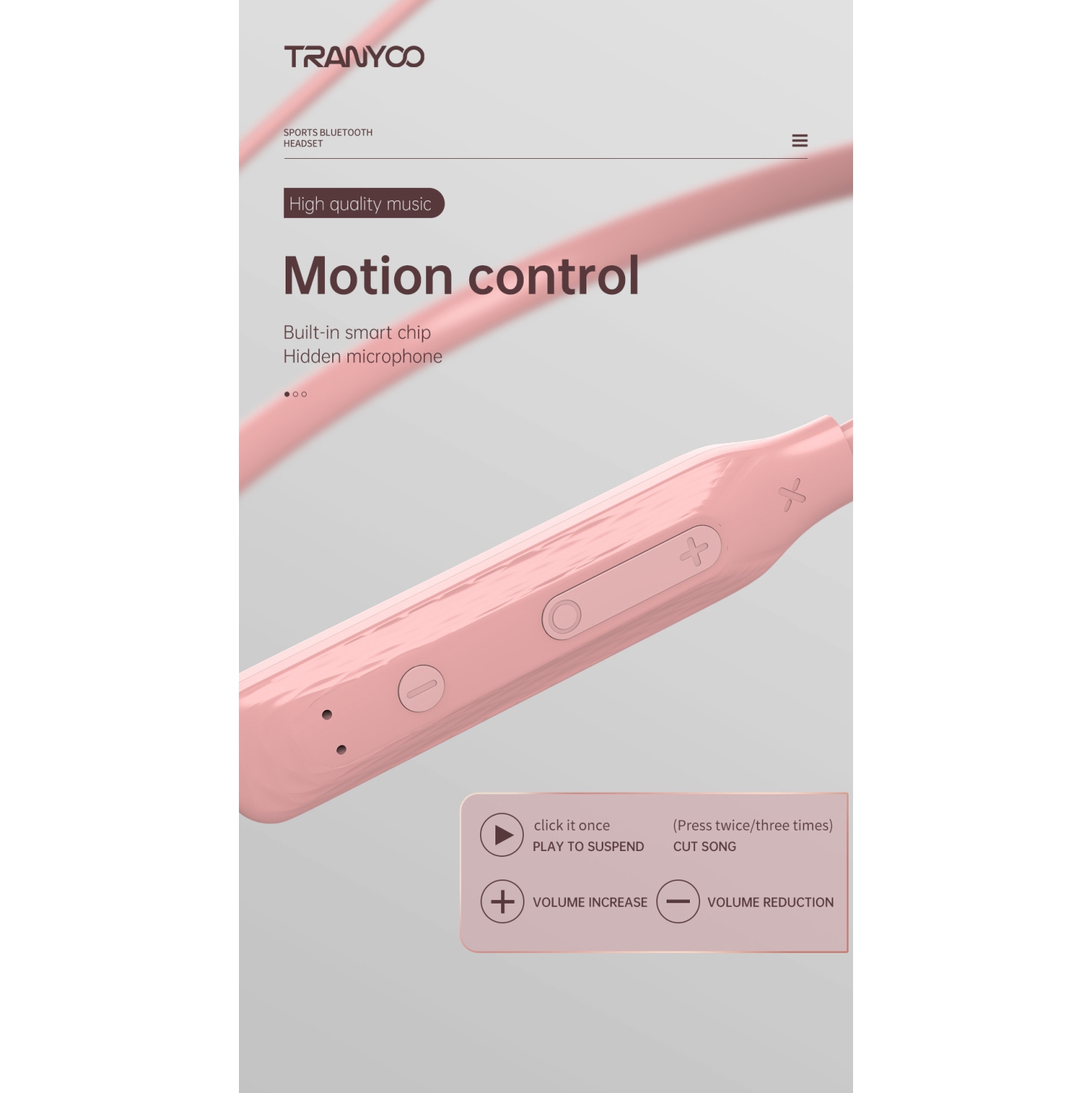 Écouteurs bouton sans fil Bluetooth M13 de TRANYOO résistants à la transpiration et à la transpiration