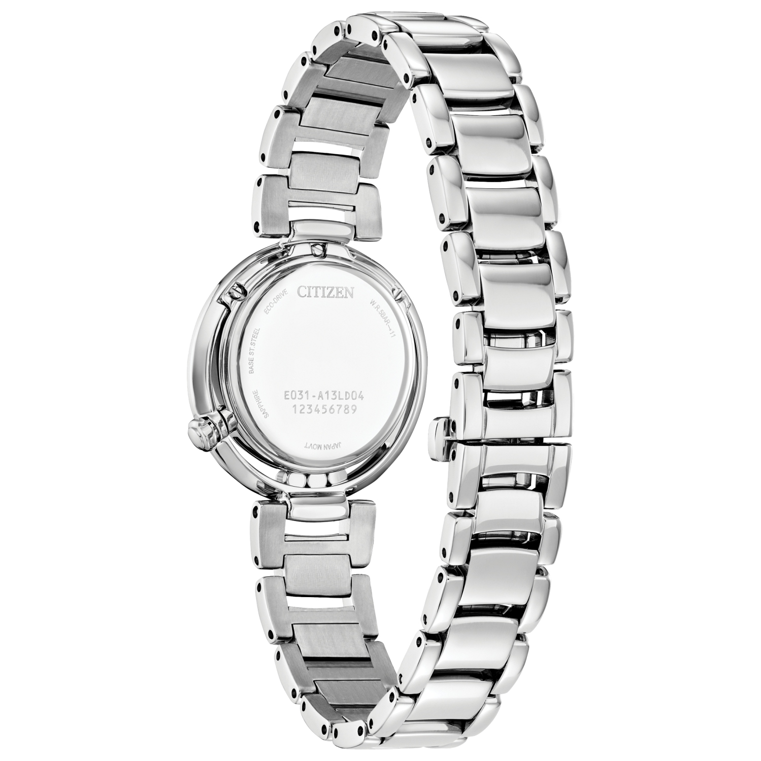 Montre pour femmes L Arcly Eco-Drive de Citizen 29,8&nbsp;mm avec boîtier et bracelet en acier inoxydable argenté et cadran bleu