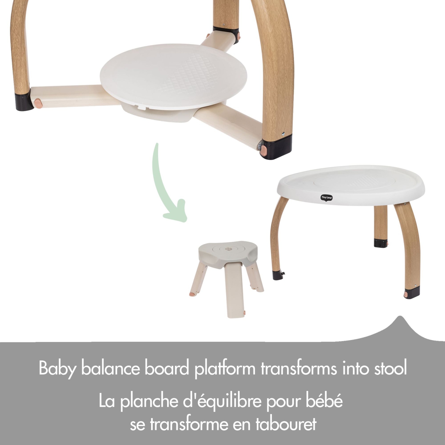 Centre d'activités fixe Here I Grow 5-en-1 noir et blanc de Tiny Love